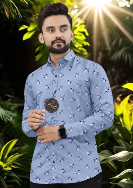     			JASHVI Poly Cotton Regular Fit Solids Full Sleeves Men's Casual Shirt - Blue ( Pack of 1 )