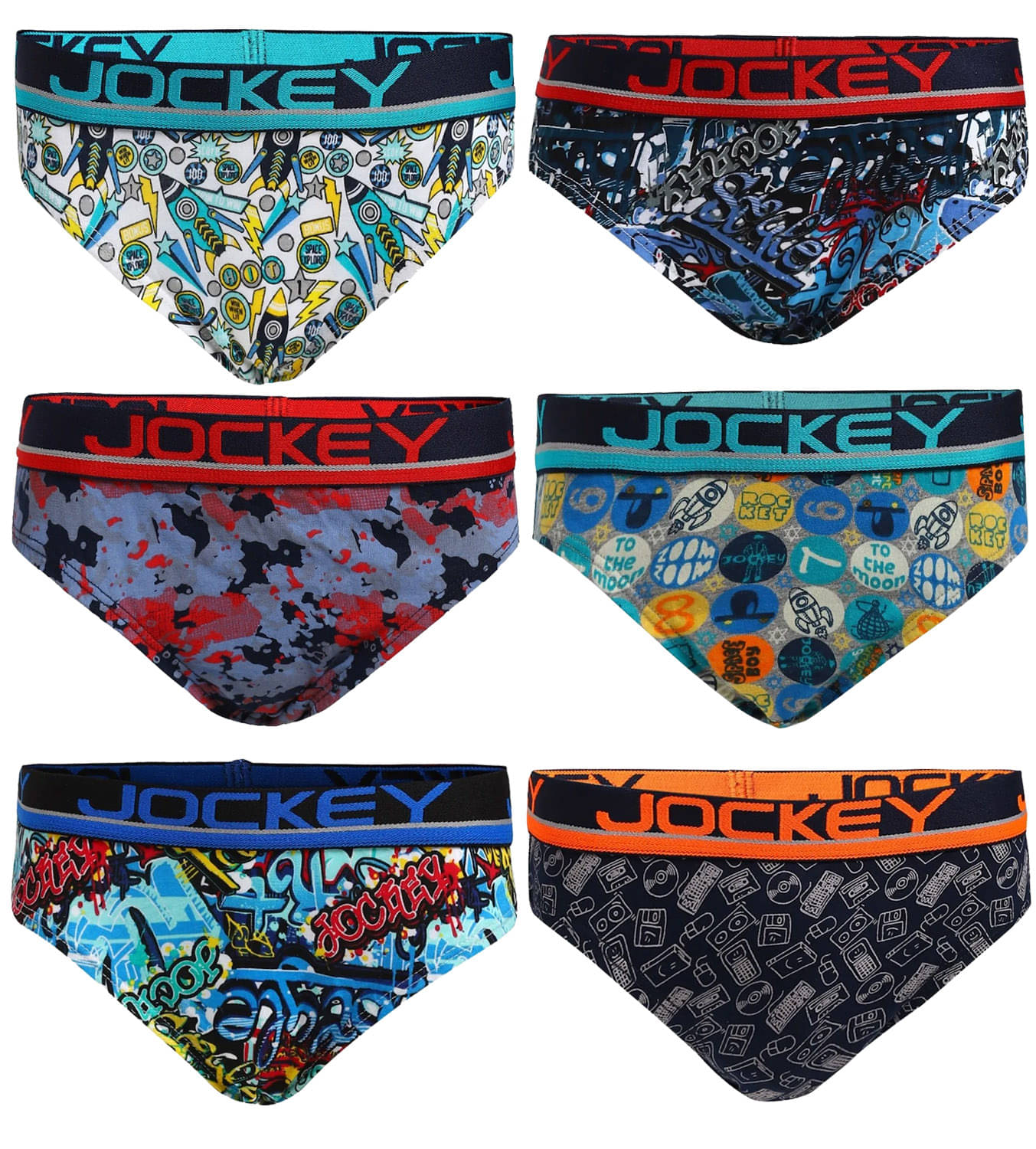     			Jockey Pack of 6 Boys Cotton Briefs ( Multicolor )