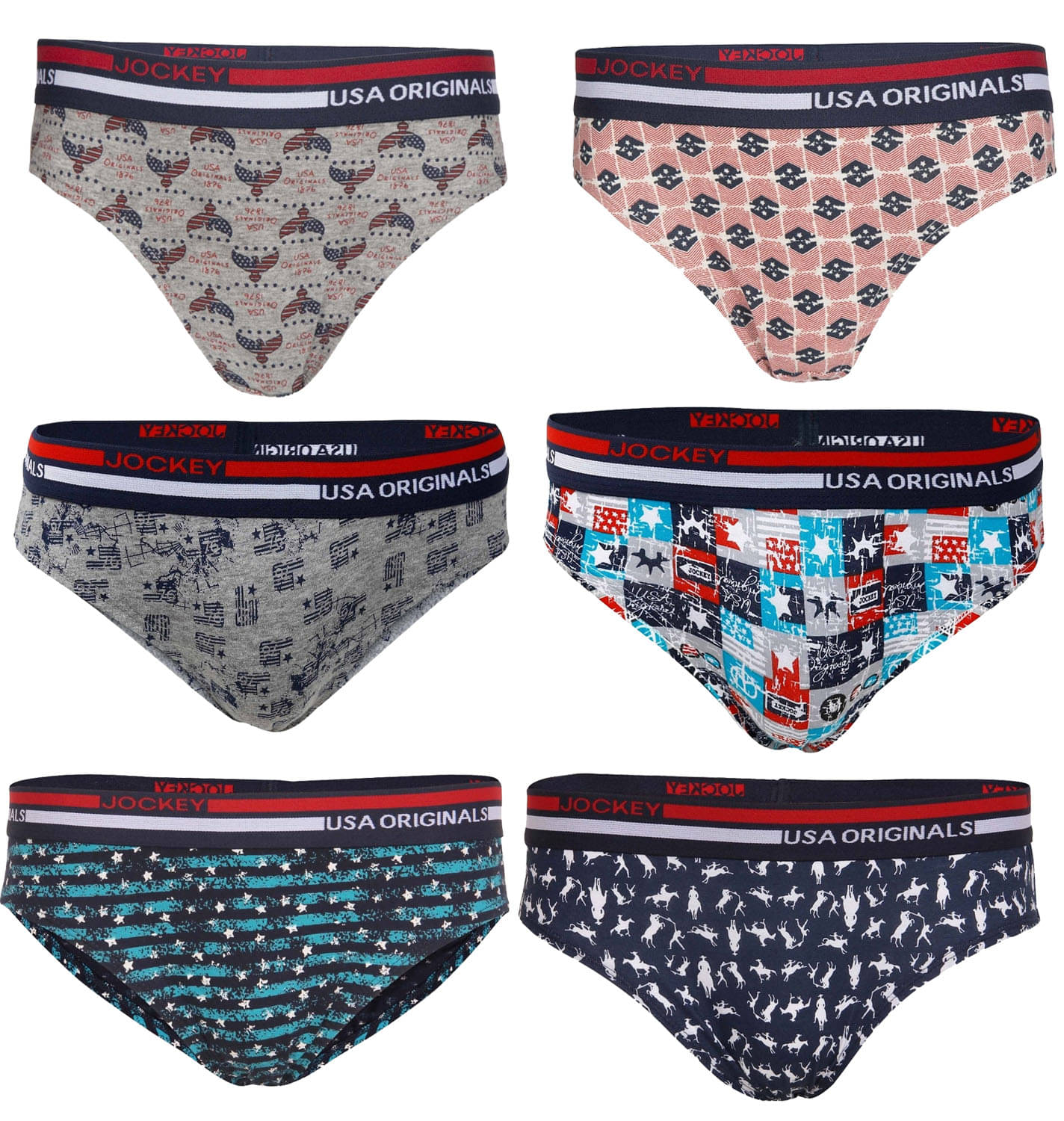     			Jockey Pack of 6 Boys Cotton Briefs ( Multicolor )