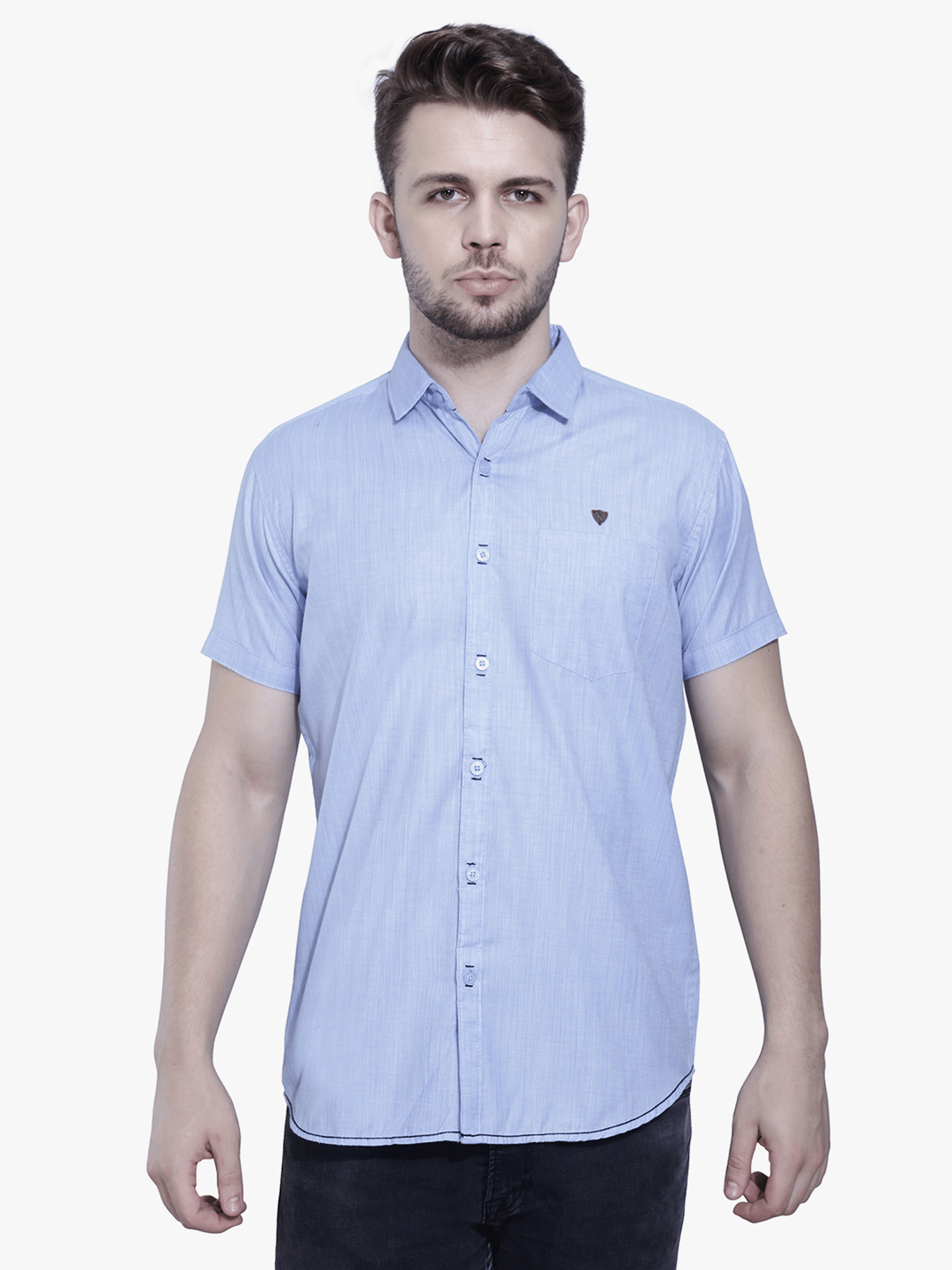 Kuons Avenue Linen Regular Fit Solids Half Sleeves Men's Casual Shirt - Light Blue ( Pack of 1 )     			Kuons Avenue Linen Regular Fit Solids Half Sleeves Men's Casual Shirt - Light Blue ( Pack of 1 )