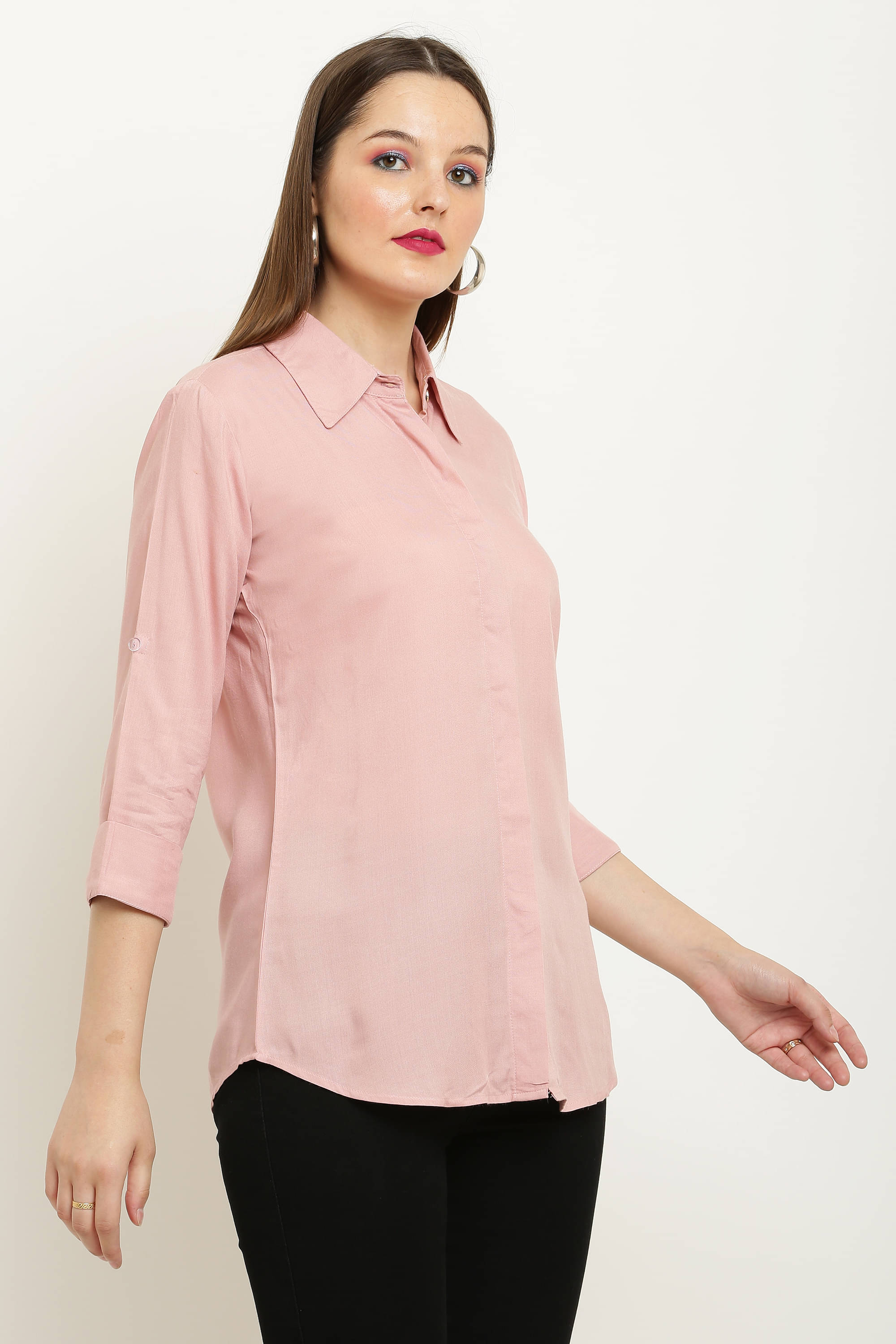     			LAIBAA Women's Rayon Regular Top ( Peach )