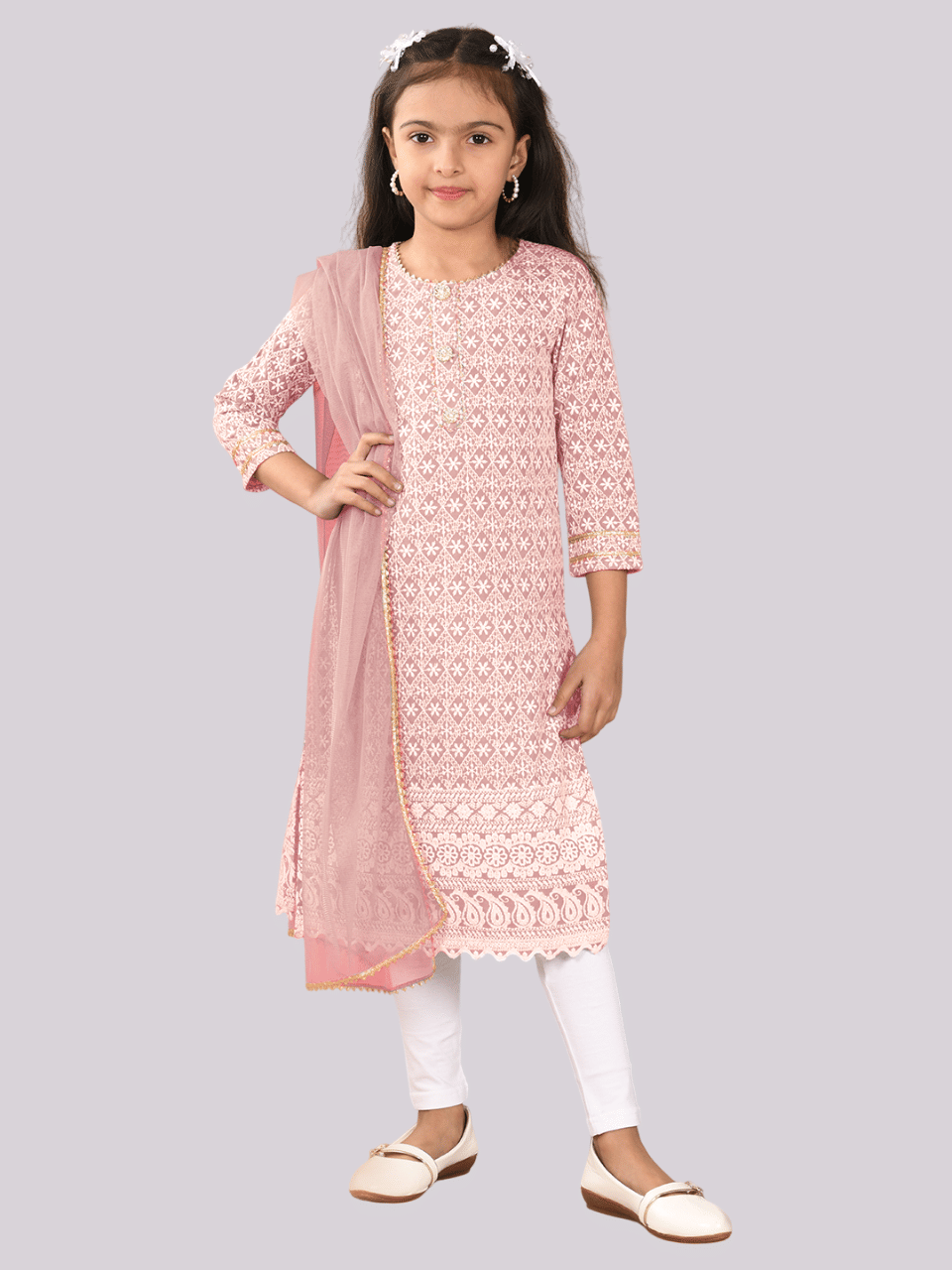     			LALTI FASHION Girls Cotton Anarkali Kurti ( Pack of 1 , Pink )