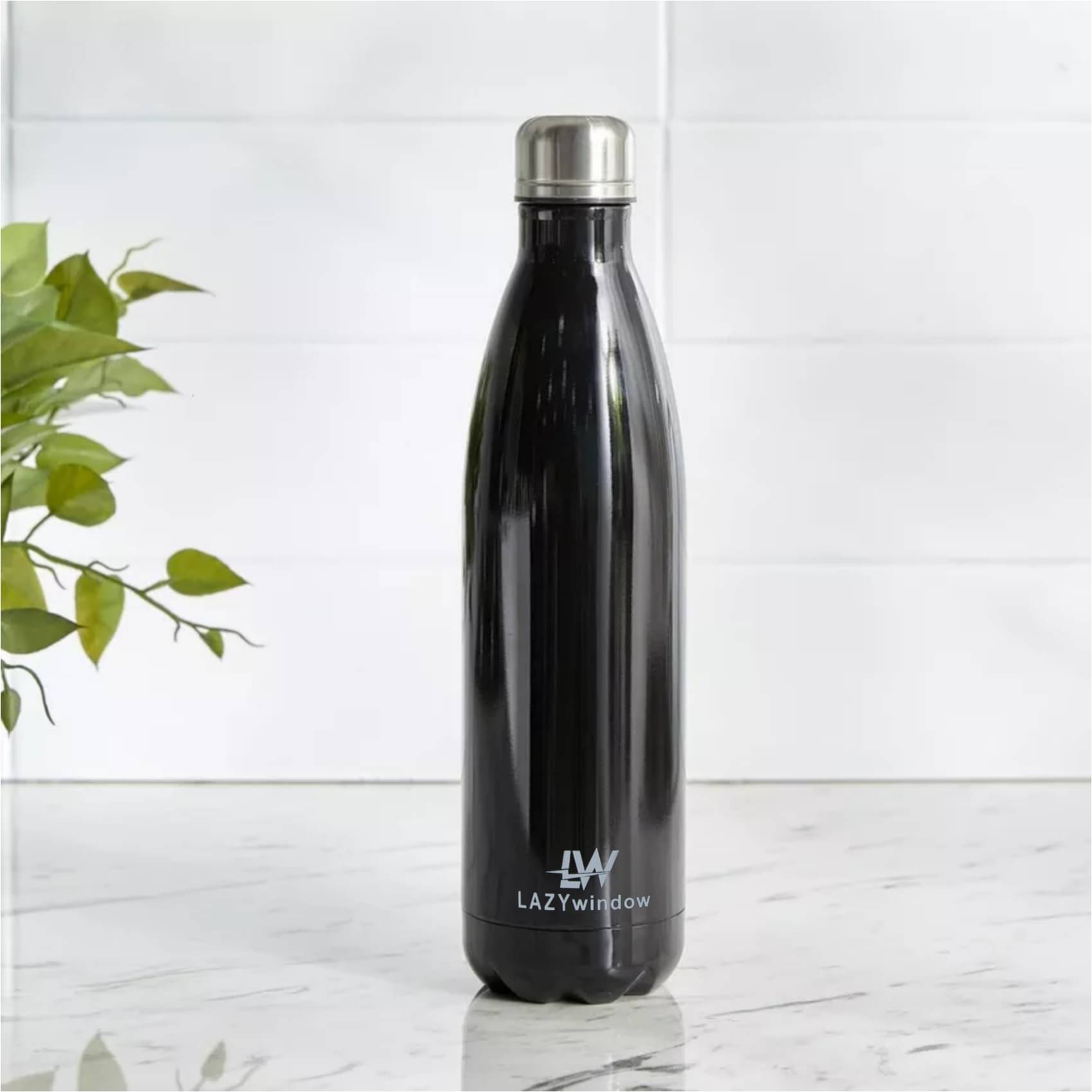    			LAZYWINDOW Black Thermosteel Flask ( 1000 ml )