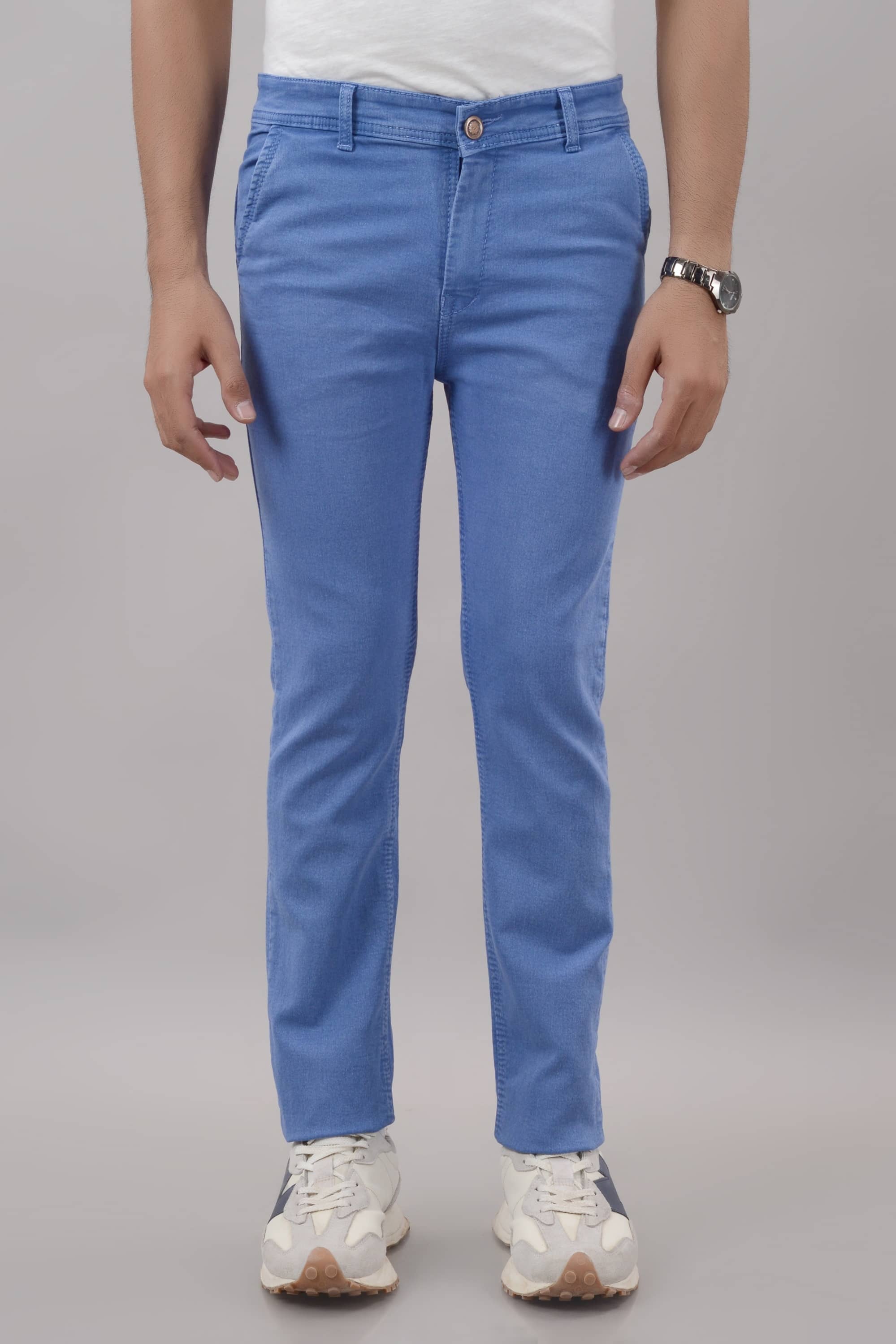 MOUDLIN Slim Fit Clean Look Men's Jeans - Light Blue ( Pack of 1 ) - Jeans | Buy online on ZillyBuy