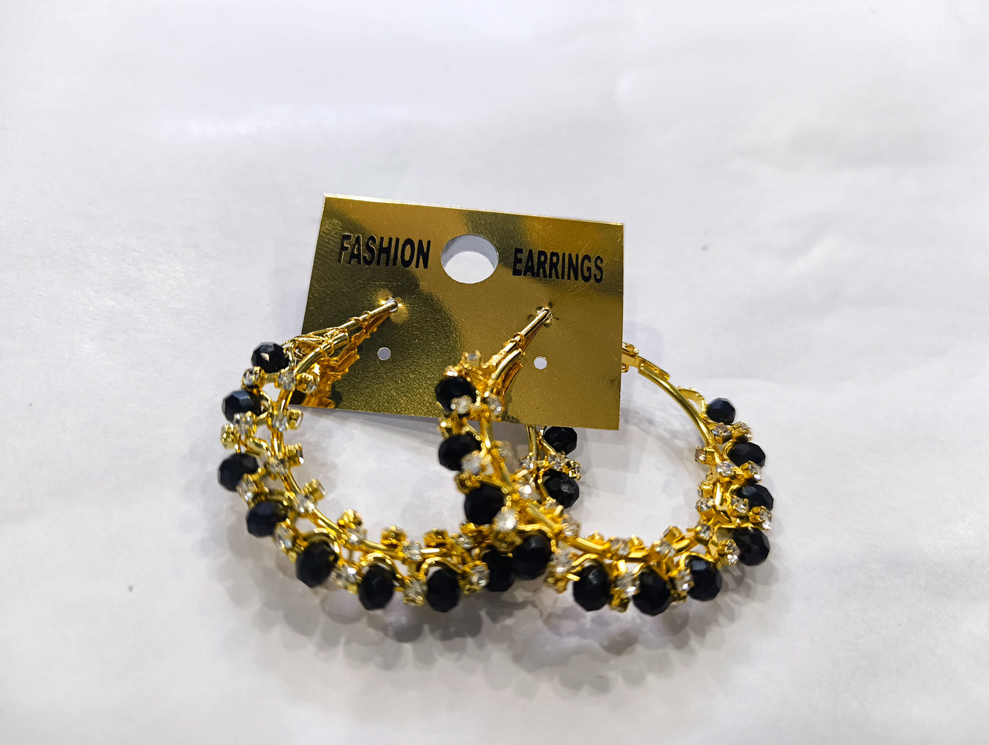     			Mehak Creation Black Hoops Earrings ( Pack of 1 )