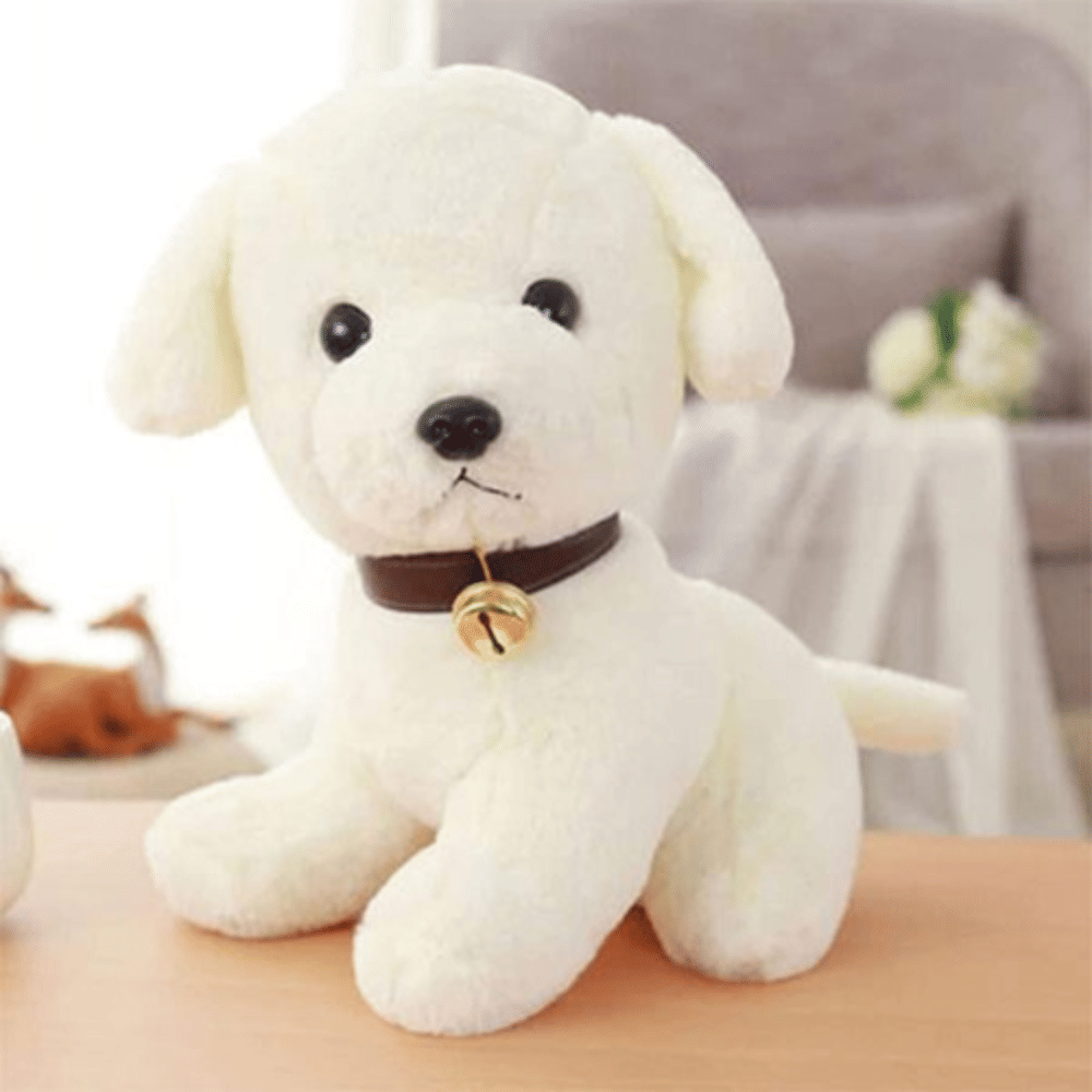     			MiniJoy New Sitting Dog Plush Soft Toy Cute Kids Animal Boys/Girls White (25 cm)