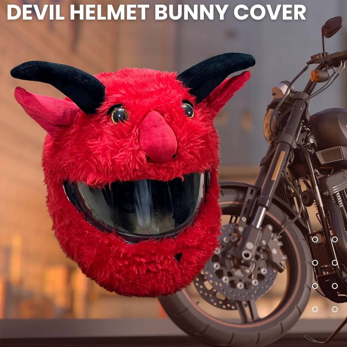     			NEW Angry Rabbit Style Bunny Helmet Cover For Full Face Helmet Motorbike Helmet