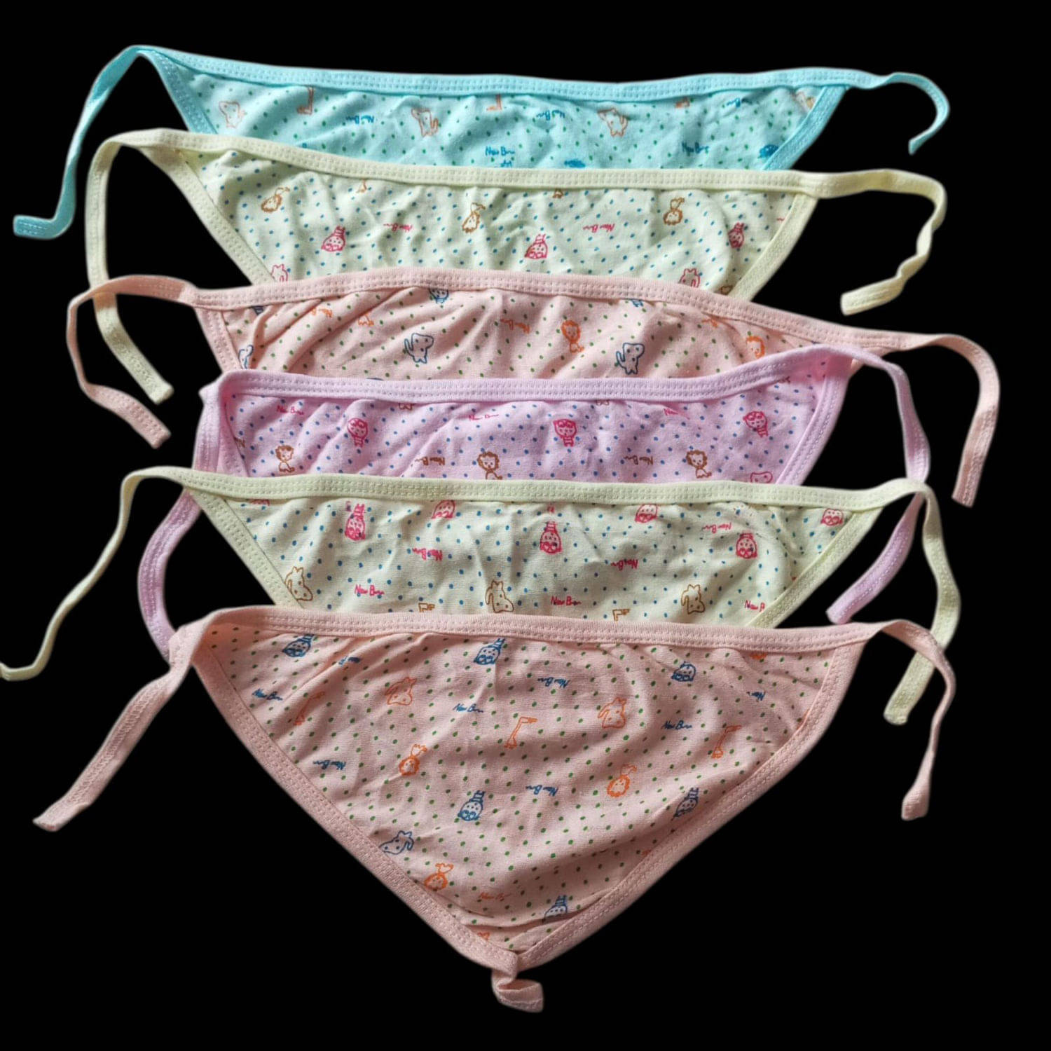 Newborn BabyTriangle Nappies/Langot/Diapers/innerwear Assorted Colours- Pack. Hosiery Cotton 0 to 3 Months, Set of 6 pcs. Pure Hosiery Soft Fabric Random Print Newborn BabyTriangle Nappies/Langot/Diapers/innerwear Assorted Colours- Pack. Hosiery Cotton 0 to 3 Months, Set of 6 pcs. Pure Hosiery Soft Fabric Random Print