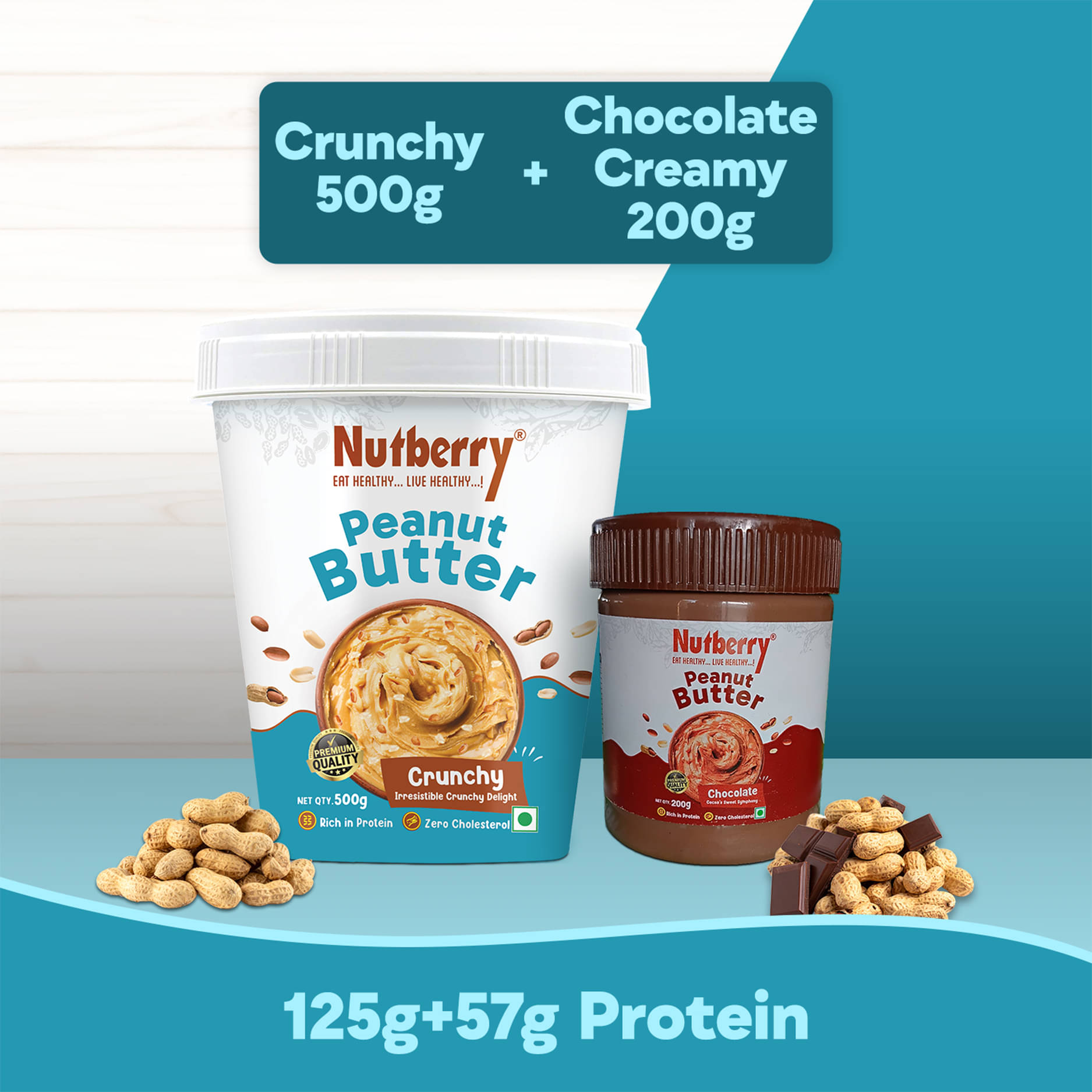 Nutberry 700 gm Crunchy Nut Butter ( Pack of 2 )     			Nutberry 700 gm Crunchy Nut Butter ( Pack of 2 )