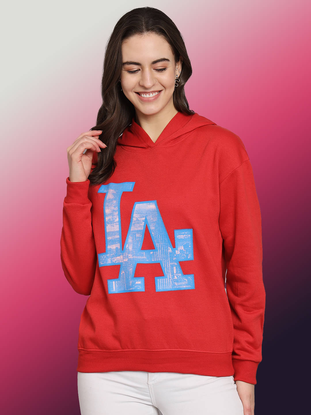 OBAAN Women Fleece Hooded Sweatshirt ( Rust ) OBAAN Women Fleece Hooded Sweatshirt ( Rust )
