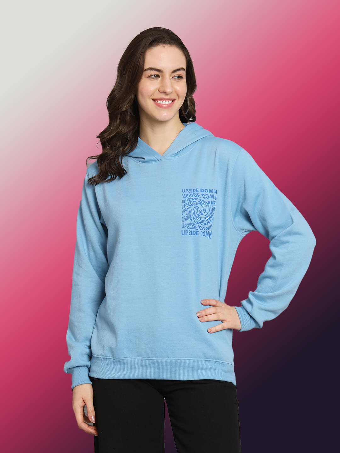     			OBAAN Fleece Women's Hooded Sweatshirt ( Blue )