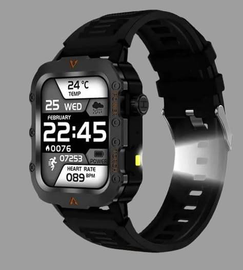     			OLIVE OPS Sports Edition Smartwatch | Heart Rate | Steps | Wireless Charging Smartwatch (Black-Grey Strap, 1.73 Inch Big Sunlight Proof Display)