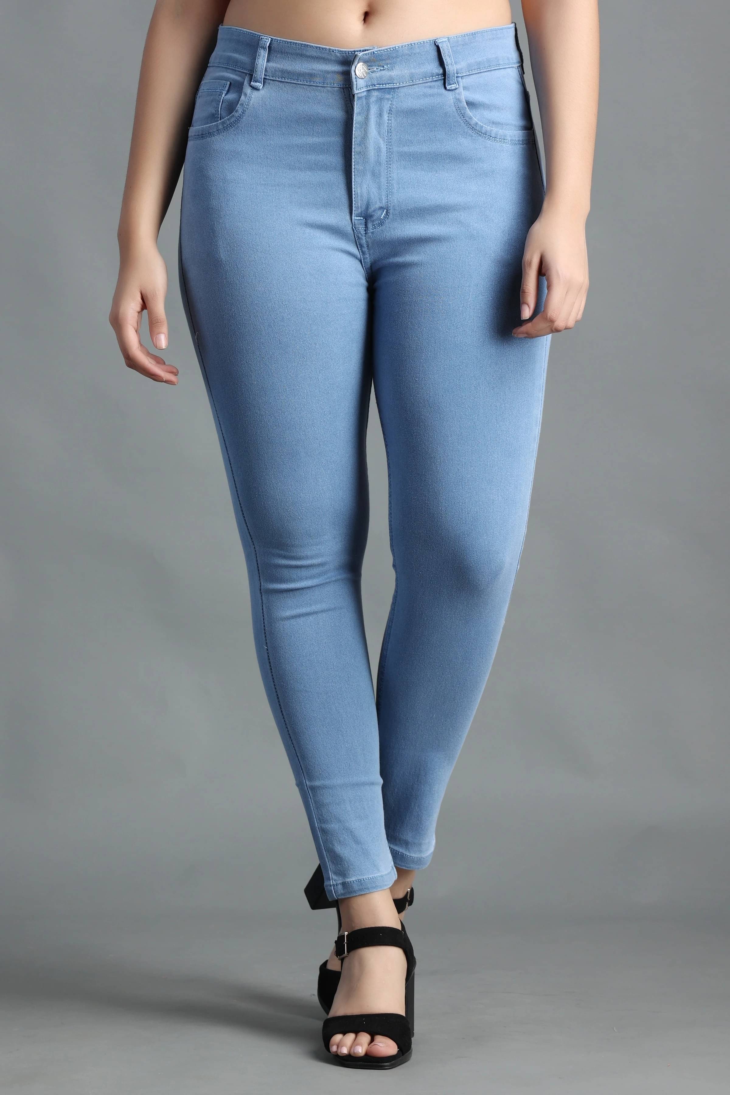     			POMPOUS Women's Slim Fit High-Rise Jeans ( Black )