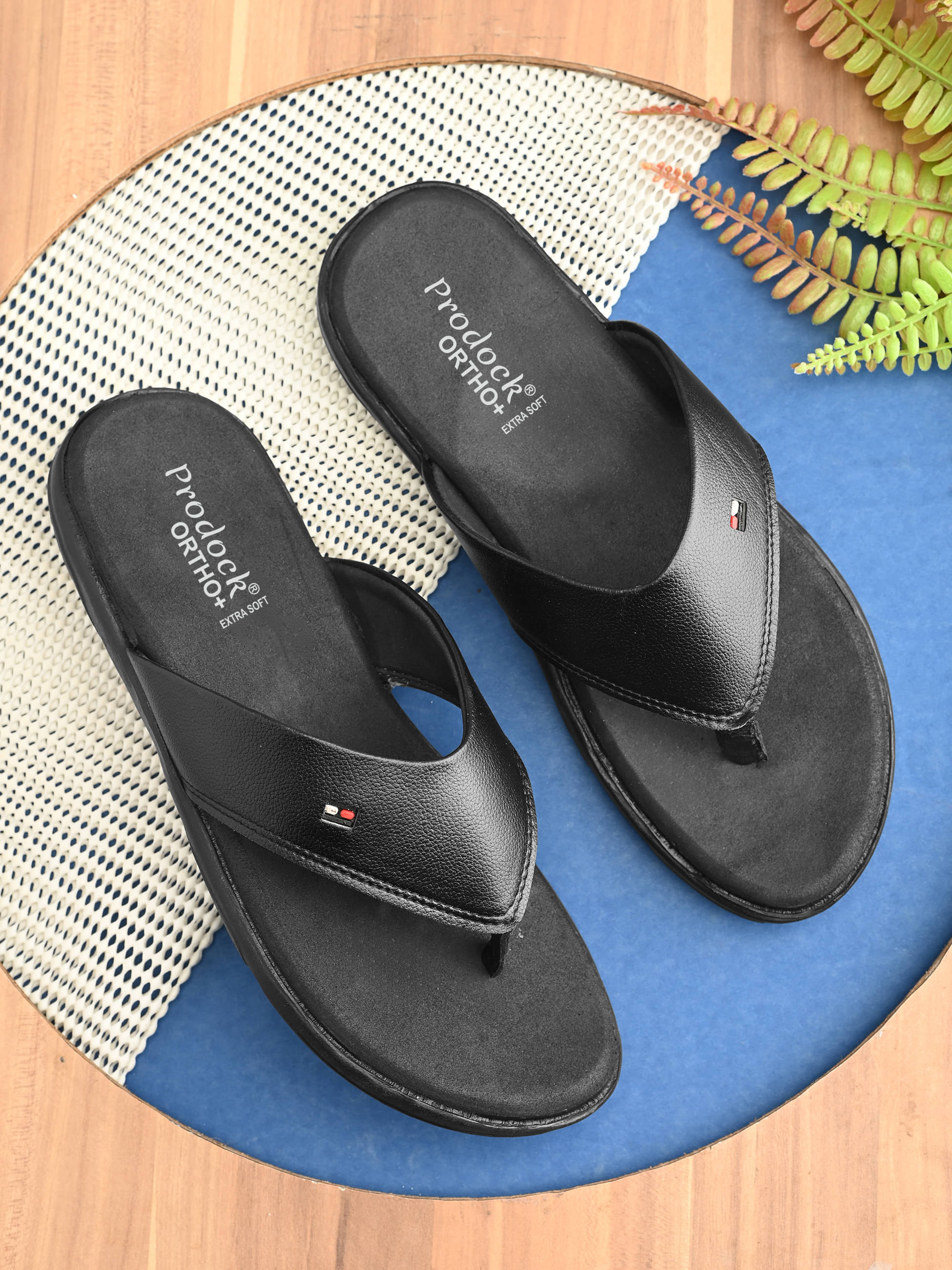     			PRODOCK Black Men's Thong Flip Flop