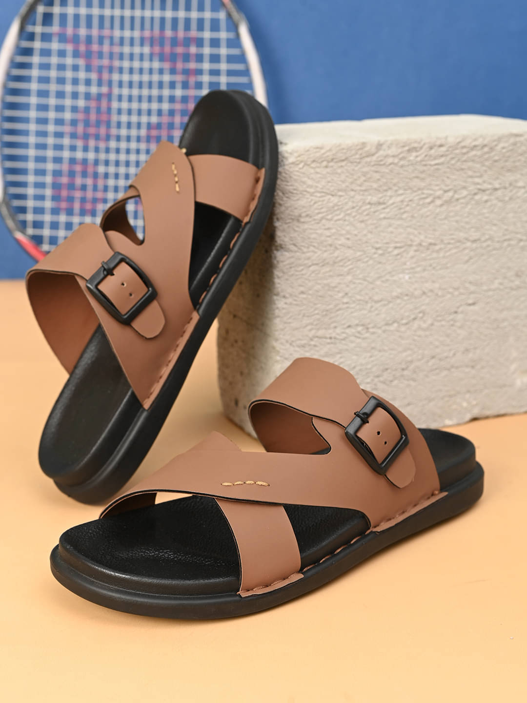     			PRODOCK Tan Men's Thong Flip Flop