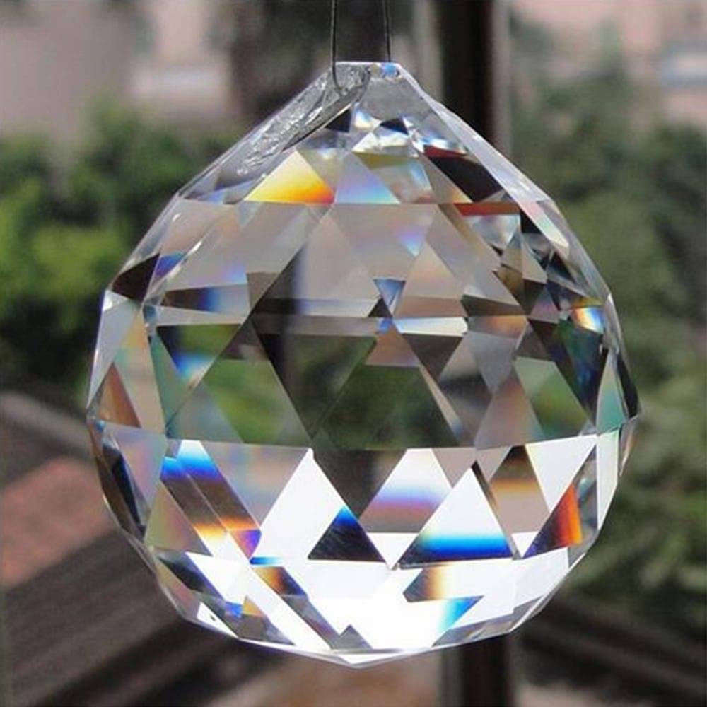     			Petrichor Feng Shui Clear Crystal Ball Sun Catcher (40 MM, Clear) Window Hanging Ball for Good Luck & Prosperity - Hanging Home Deocration & Gifting, Crystal