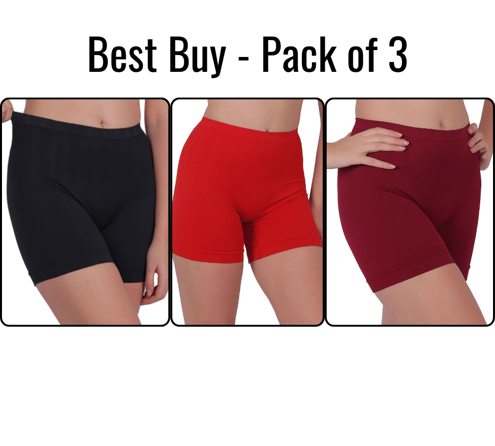 Pia Trends Women Cotton Blend Tummy & Thigh Shaper ( Black,Red,Maroon )     			Pia Trends Women Cotton Blend Tummy & Thigh Shaper ( Black,Red,Maroon )