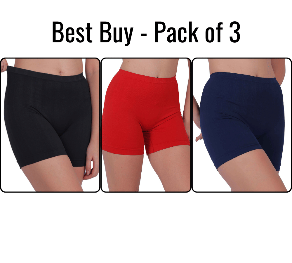     			Pia Trends Women Cotton Blend Tummy & Thigh Shaper ( Black,Red,Navy Blue )