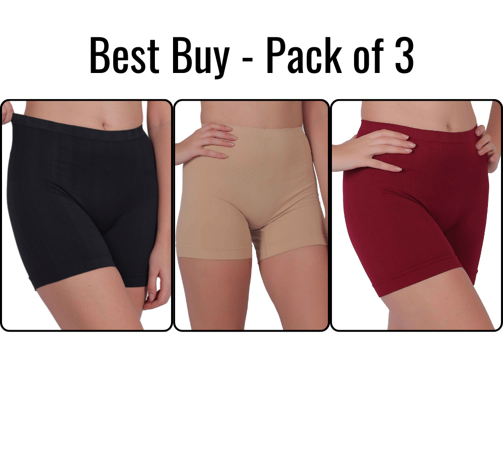     			Pia Trends Women Cotton Blend Tummy & Thigh Shaper ( Black,Multicolor )