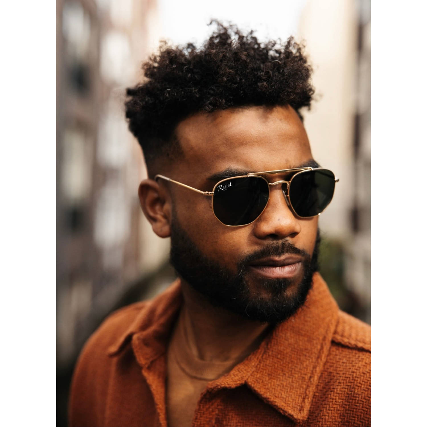 RESIST EYEWEAR Gold Geometric Sunglasses ( Pack of 1 )     			RESIST EYEWEAR Gold Geometric Sunglasses ( Pack of 1 )