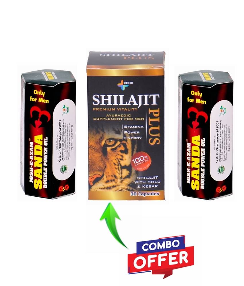 Rikhi Shilajit Plus Ayurvedic 30 Capsule pack & Sandda Double Power oil 15ml pack of 2 Rikhi Shilajit Plus Ayurvedic 30 Capsule pack & Sandda Double Power oil 15ml pack of 2