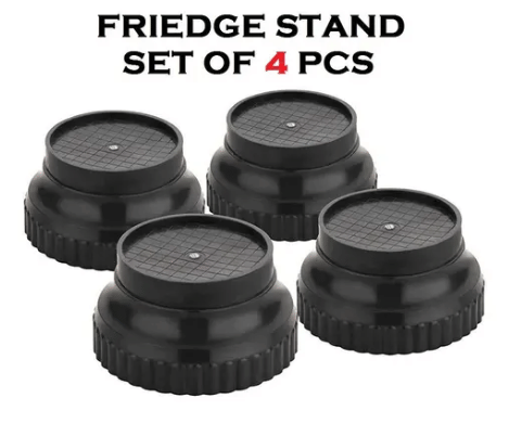     			SPIX Black Plastic Refigerator Stands ( Pack of 4 )