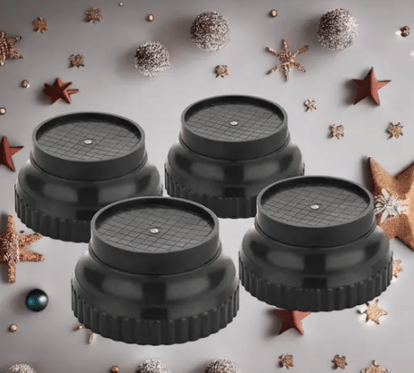     			SPIX Black Plastic Refigerator Stands ( Pack of 4 )