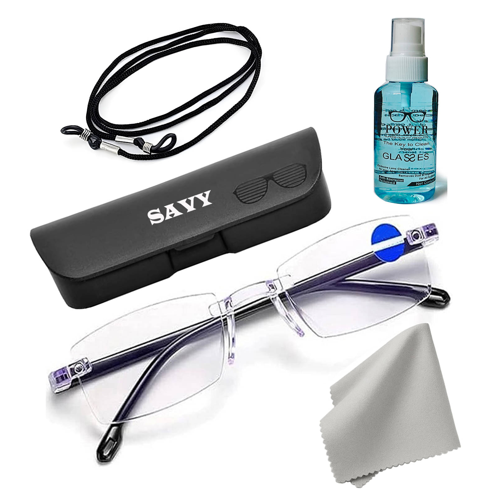 Savy Rectangle Rimless Reading Glasses Savy Rectangle Rimless Reading Glasses