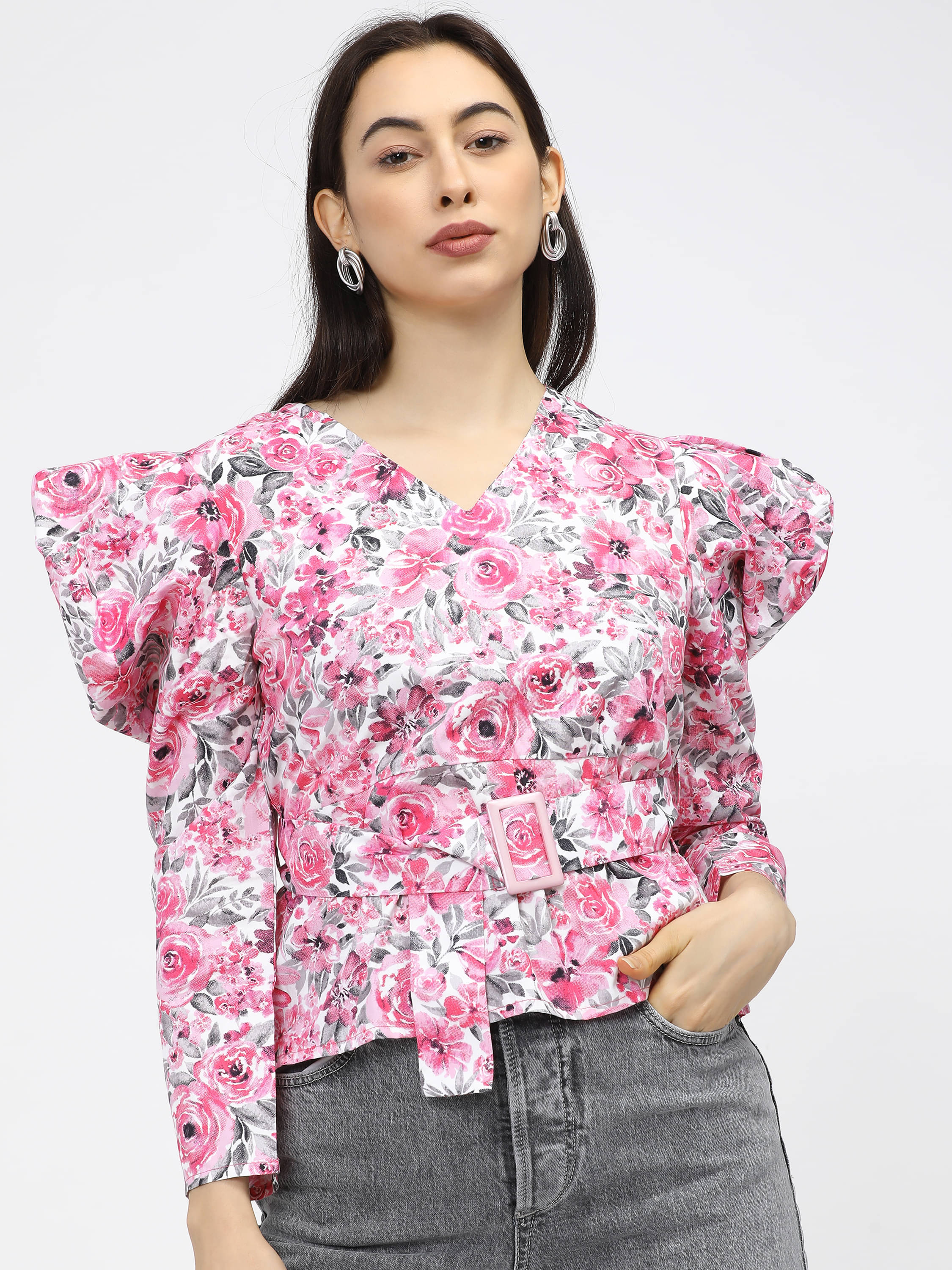 Tokyo Talkies Women's Cotton Regular Top ( Pink )     			Tokyo Talkies Women's Cotton Regular Top ( Pink )