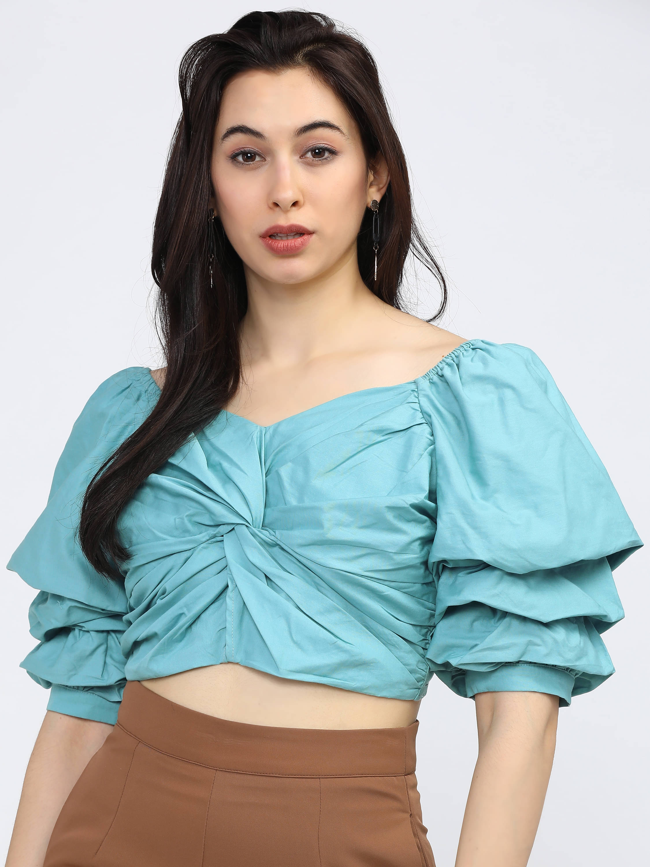     			Tokyo Talkies Women's Cotton Regular Top ( Teal )