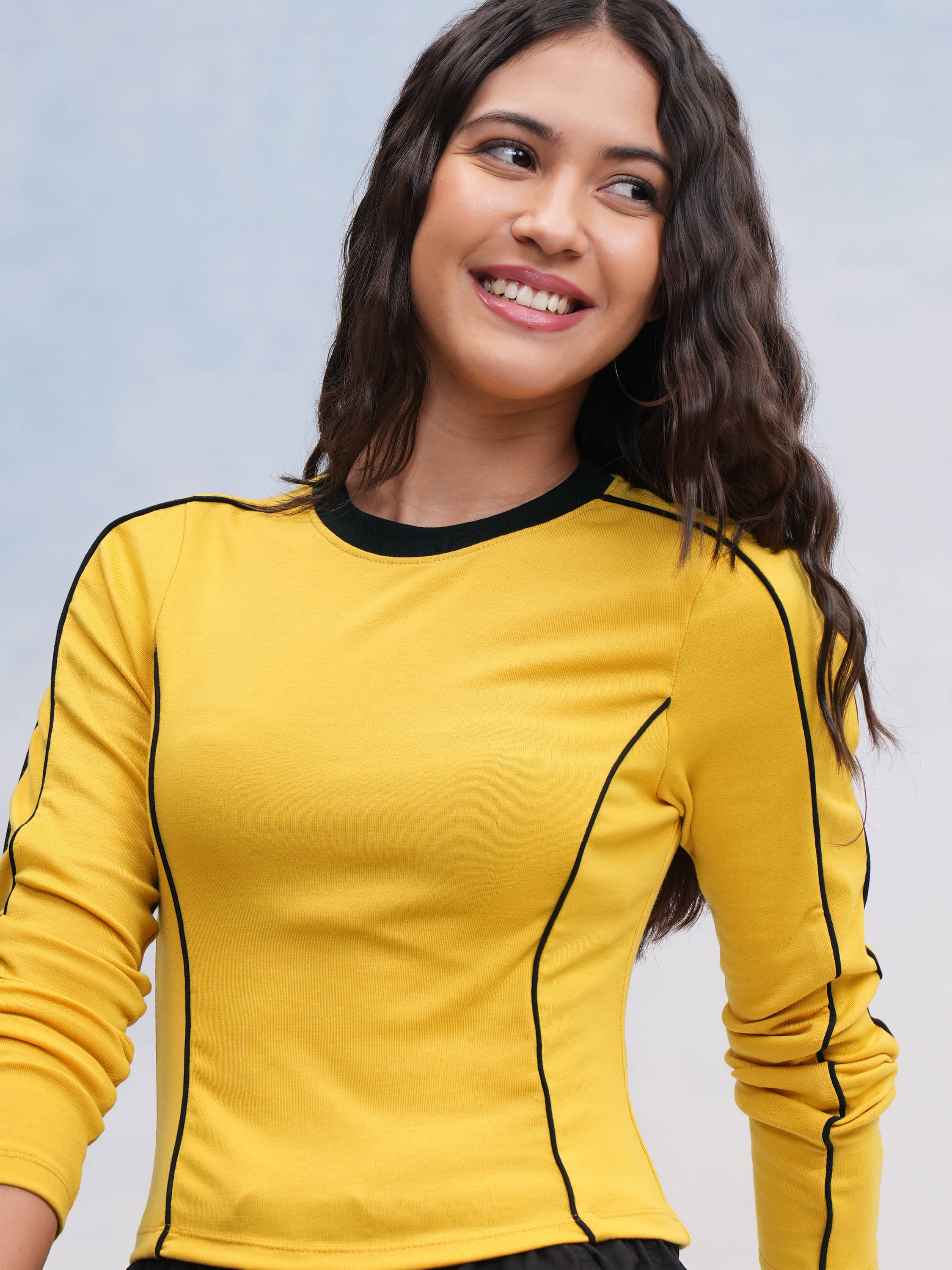     			Tokyo Talkies Women's Polyester Regular Top ( Yellow )