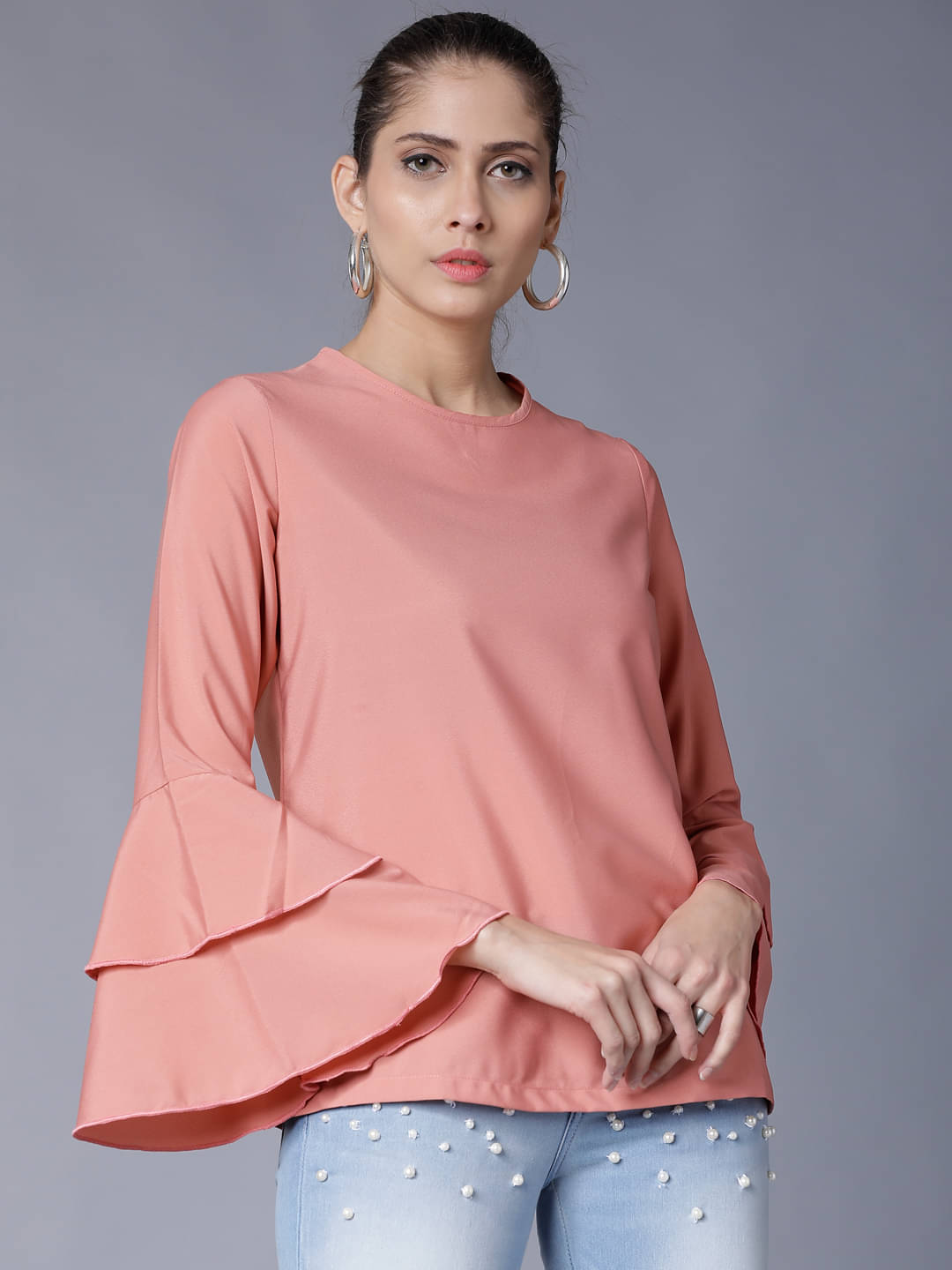 Tokyo Talkies Women's Polyester A-Line Top ( Pink ) Tokyo Talkies Women's Polyester A-Line Top ( Pink )
