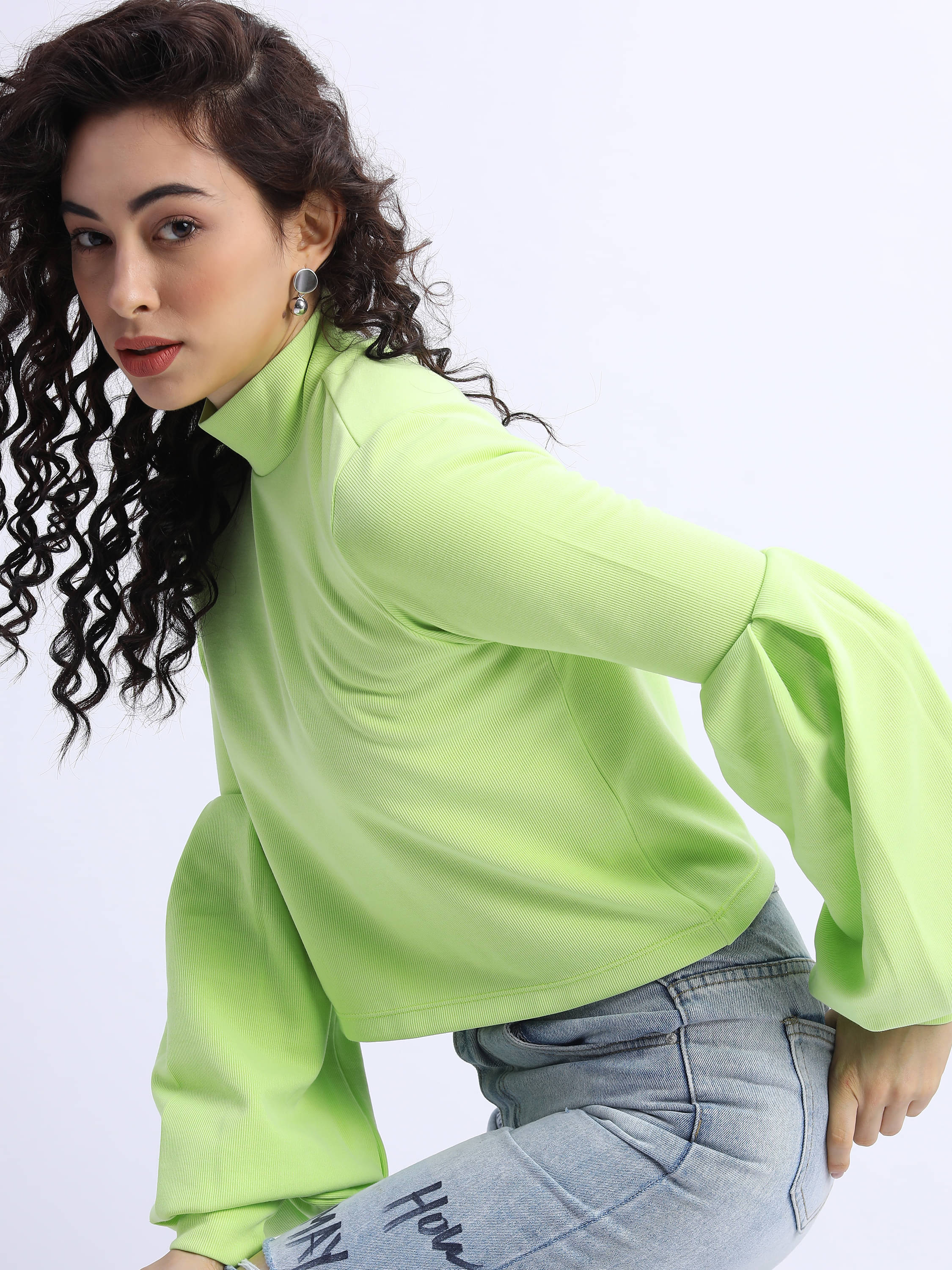     			Tokyo Talkies Women's Polyester Regular Top ( Green )