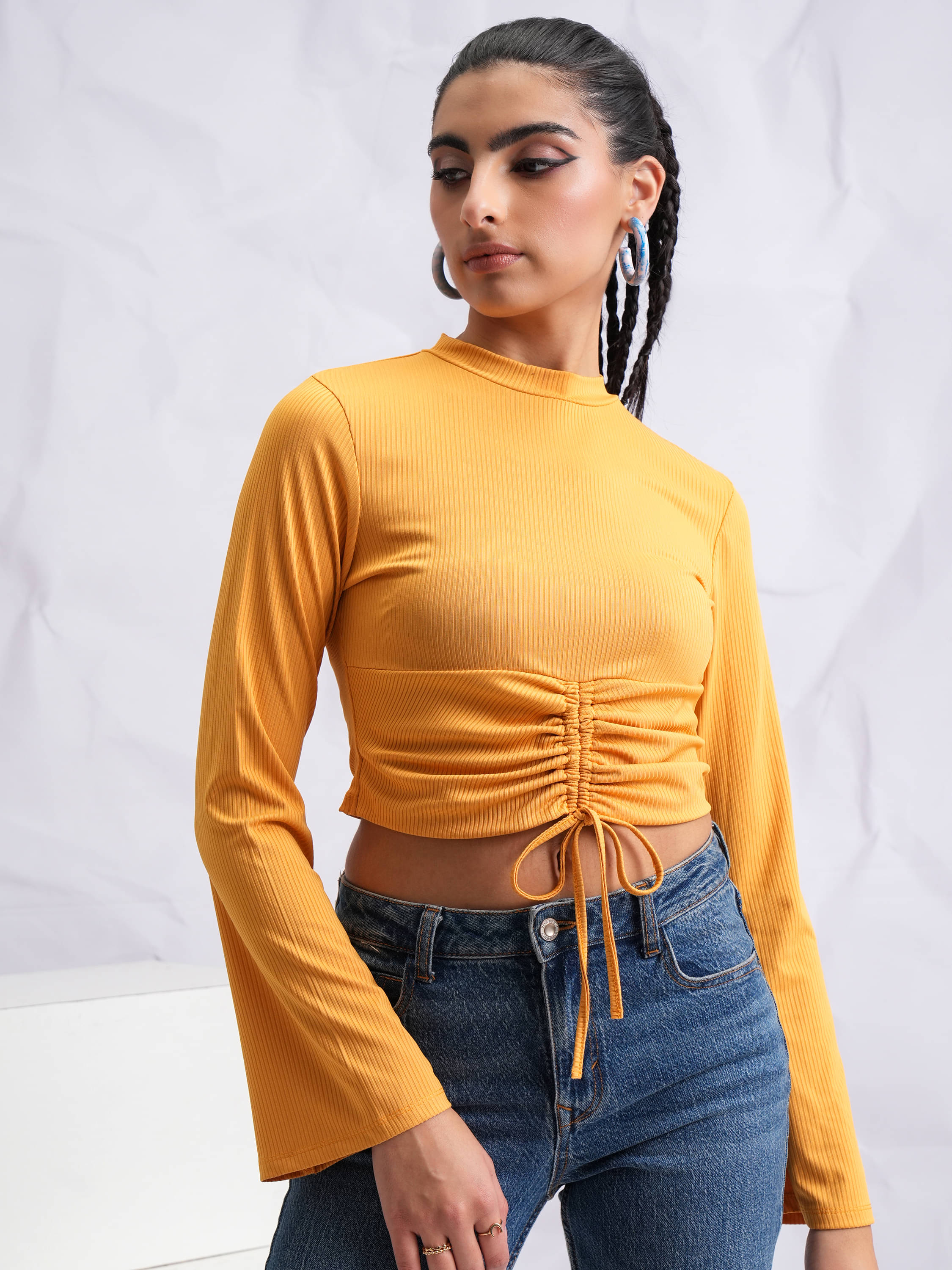     			Tokyo Talkies Women's Polyester Regular Top ( Yellow )