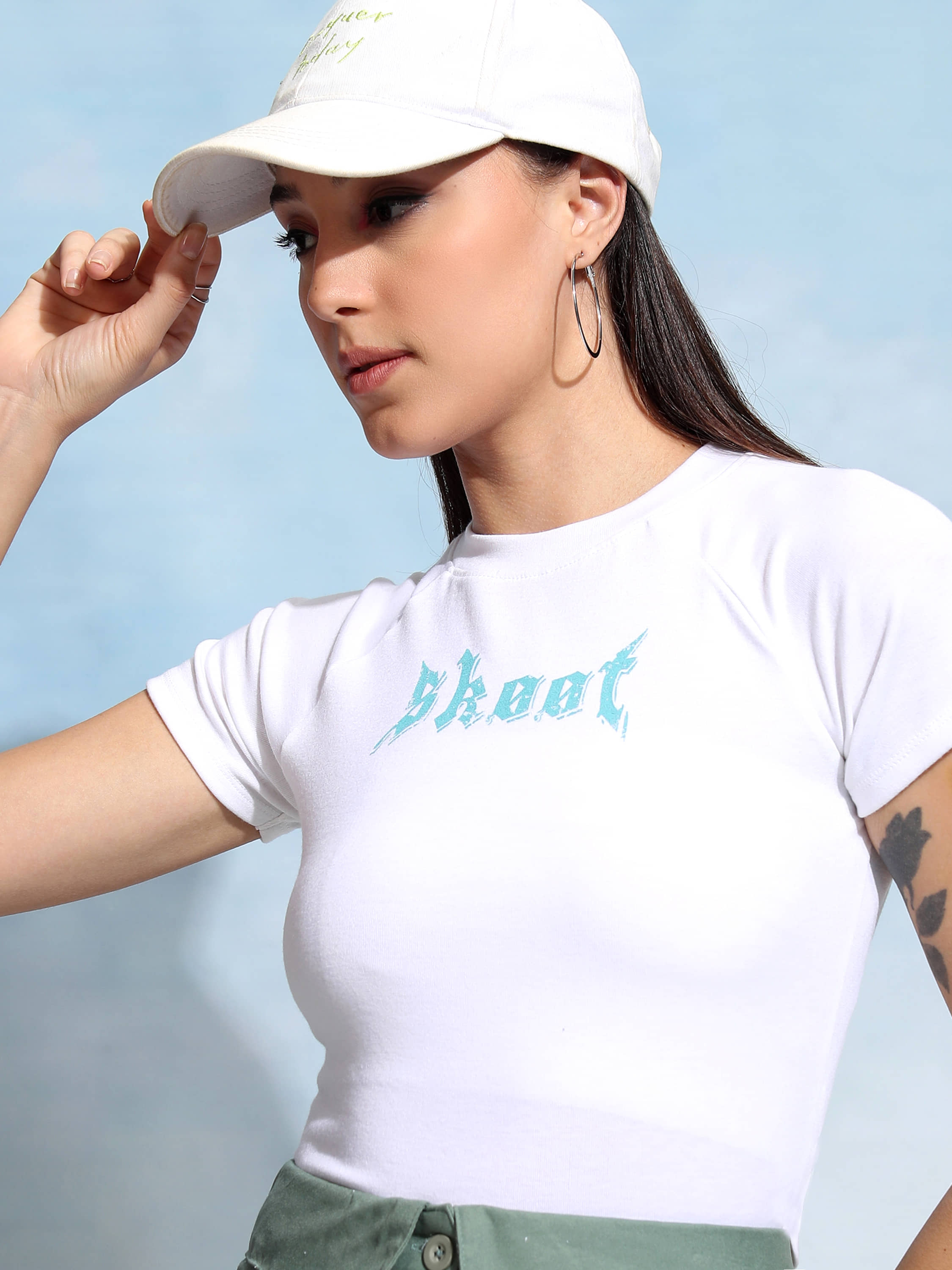 Tokyo Talkies Women's Polyester Regular Top ( White )