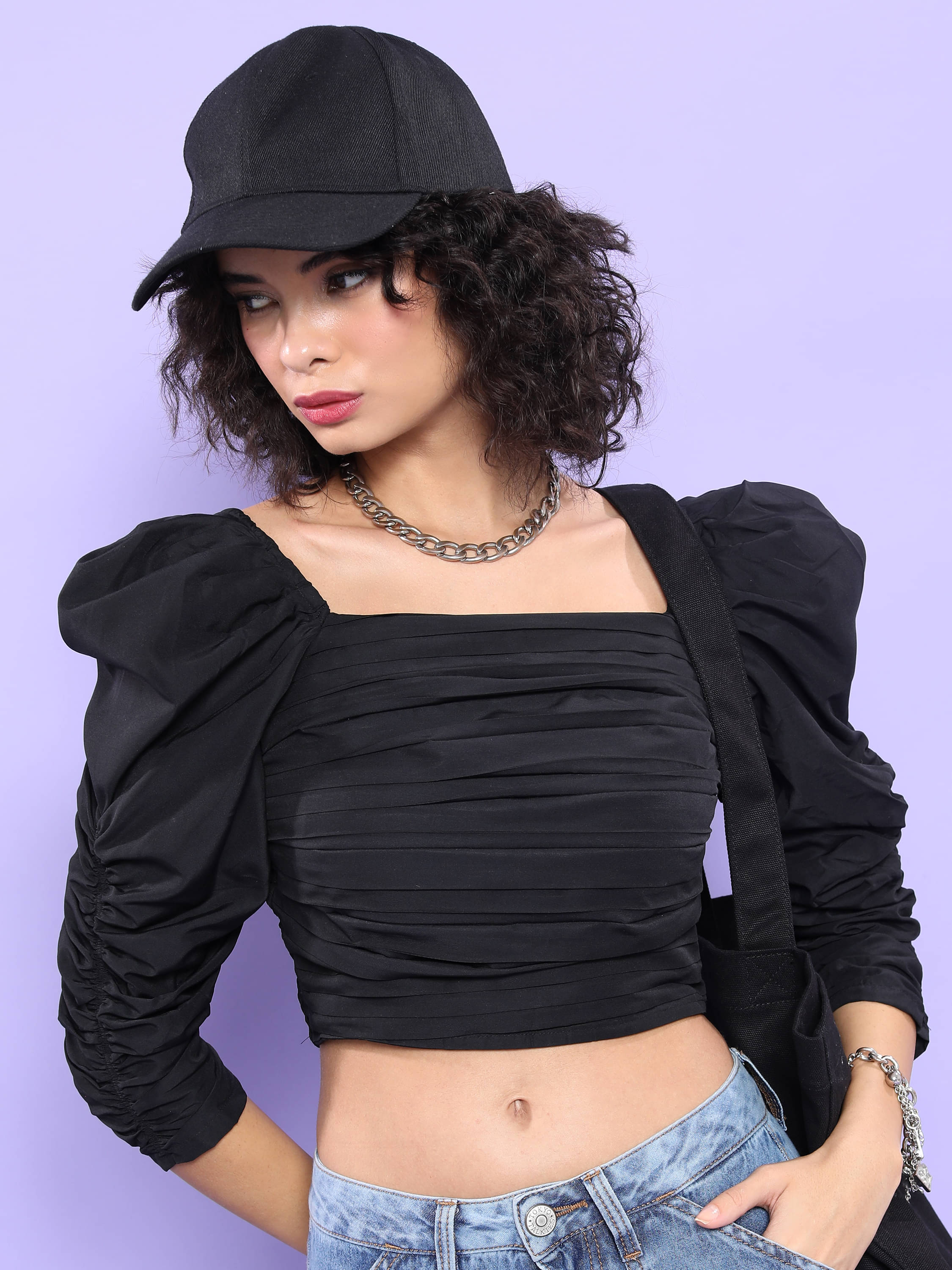 Tokyo Talkies Women's Polyester Regular Top ( Black ) Tokyo Talkies Women's Polyester Regular Top ( Black )