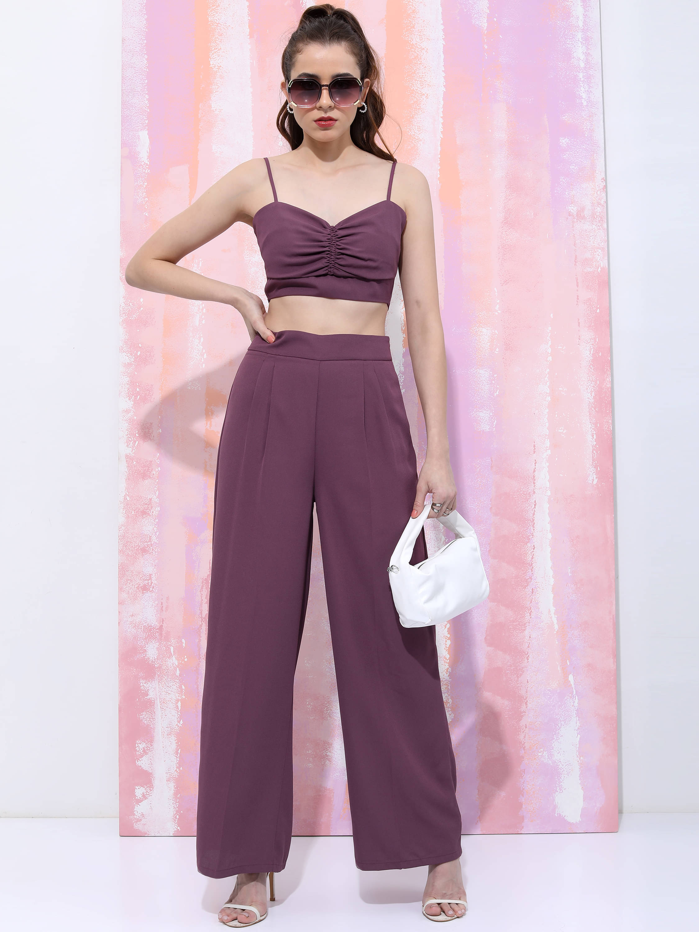     			Tokyo Talkies Women's Polyester Crop Top ( Purple )