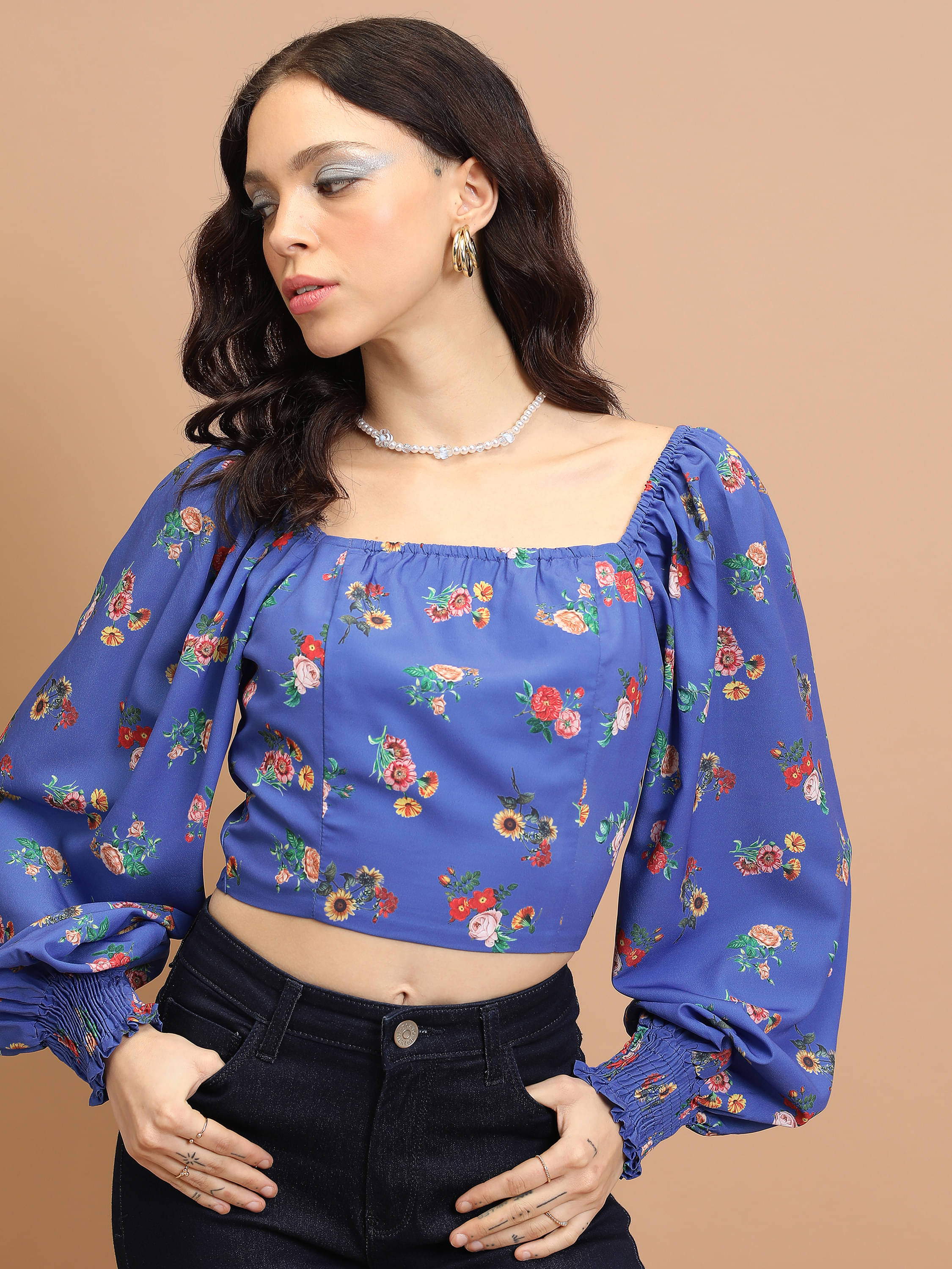 Tokyo Talkies Women's Polyester Regular Top ( Purple )     			Tokyo Talkies Women's Polyester Regular Top ( Purple )