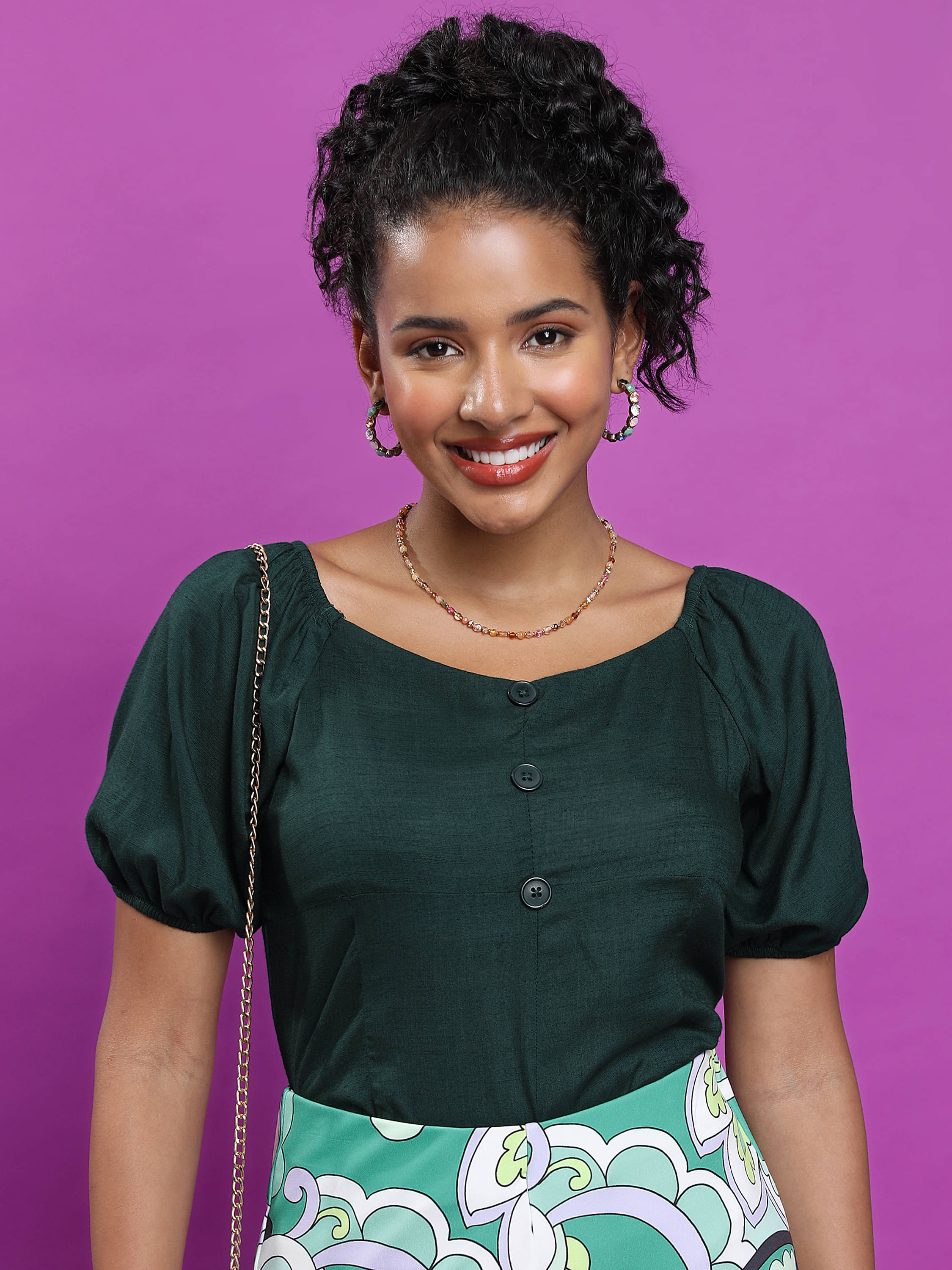    			Tokyo Talkies Women's Viscose Regular Top ( Green )