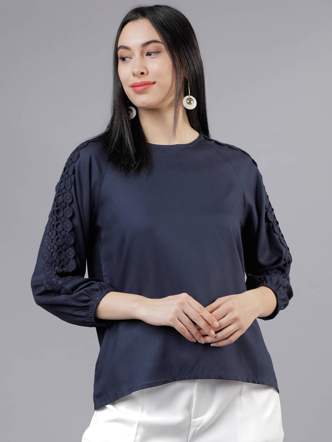     			Tokyo Talkies Women's Viscose Regular Top ( Blue )
