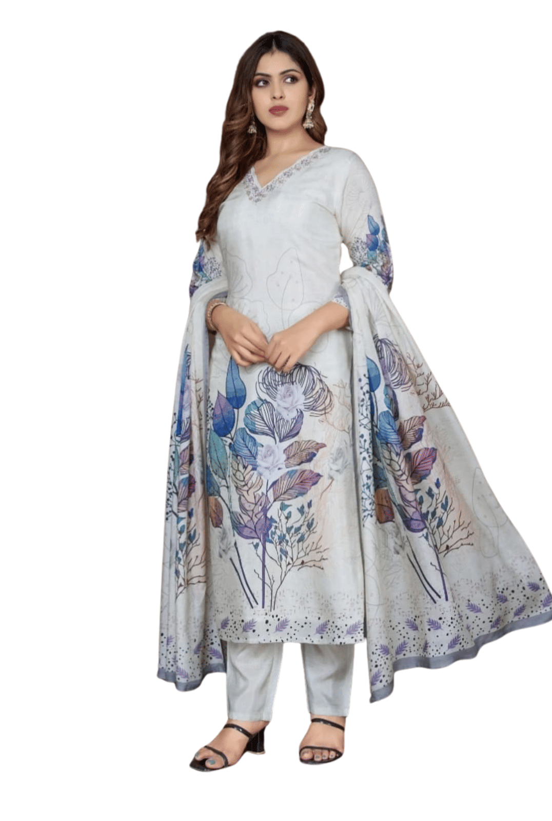 TrendNest Hub Women Silk Blend Printed Straight Kurti ( Off White ) TrendNest Hub Women Silk Blend Printed Straight Kurti ( Off White )