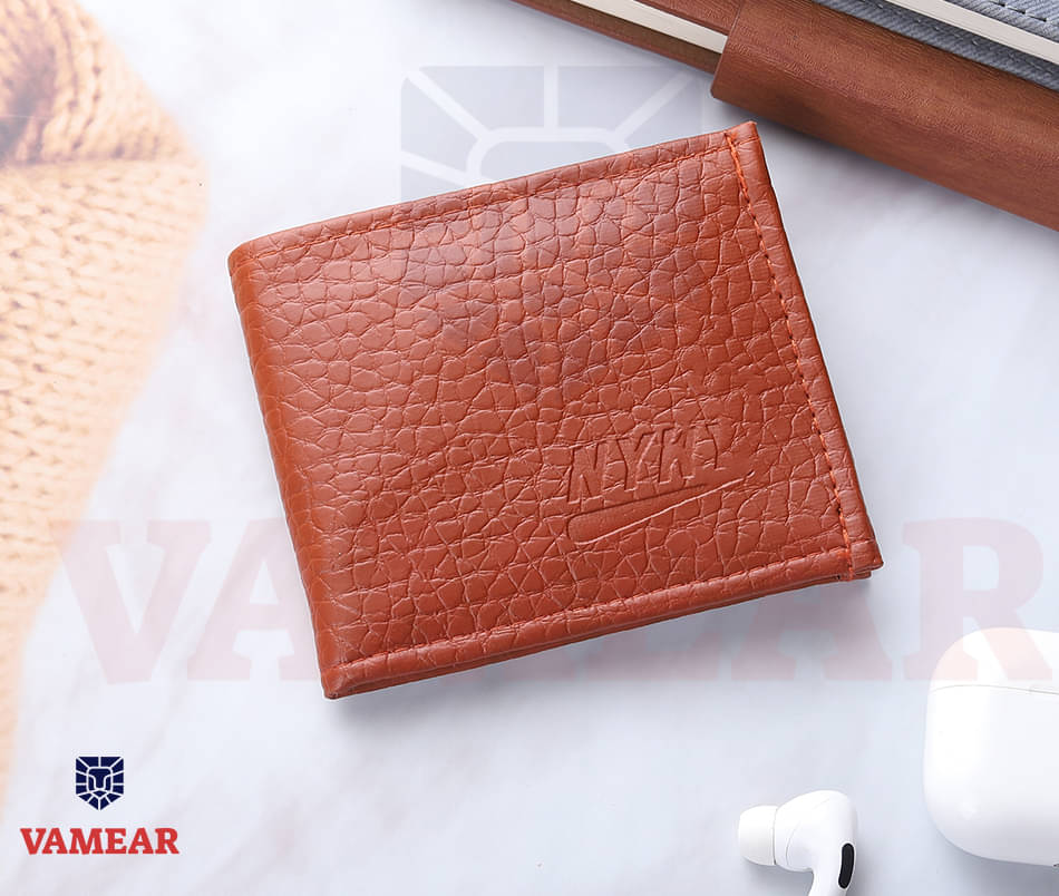     			VAMEAR EXCLUSIVE Faux Leather Solid Men's Two Fold Wallet,Regular Wallet With 6 Slots For Card ( Tan , Pack of 1 )