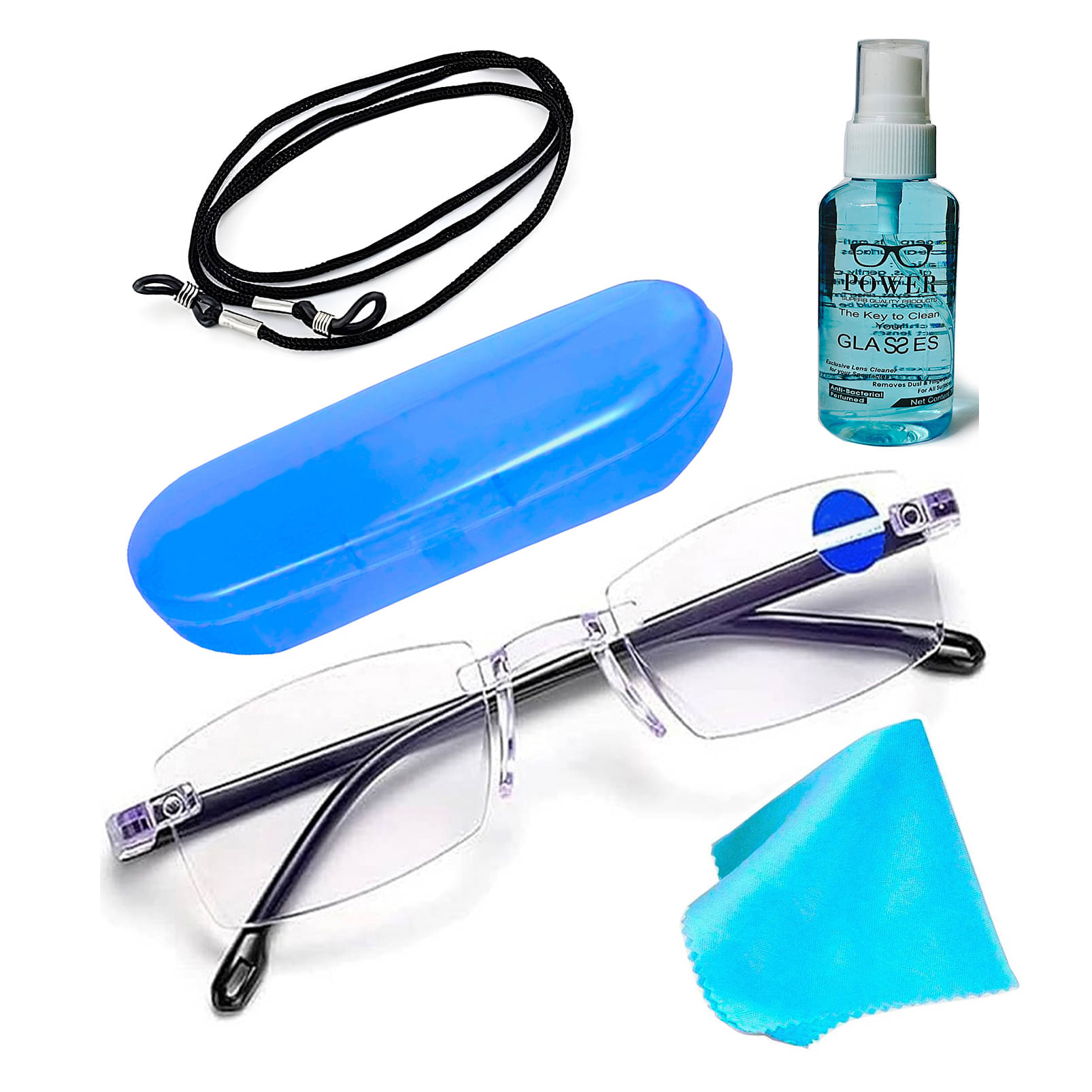     			Valencia Rectangle Rimless Reading Glasses