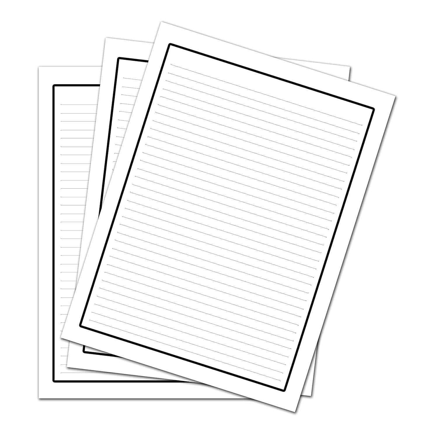     			WAYTOBUY A4 60 Normal Quality Papers for Assignment Or Project with Black Border and Thin Lines, One Side Thin Ruled (Single Thin Line) for Students (70 GSM Normal Quality, 60 Papers, BLKTHN2021)