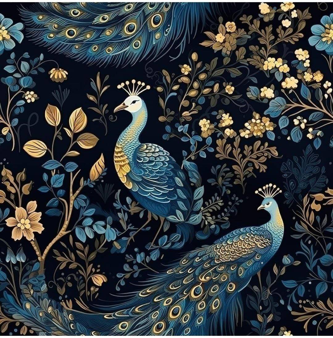 WRUNJI, PEACOCK Floral Self-Adhesive Wallpaper PVC Peel & Kitchen & Furniture Makeover(45x500 cm) WRUNJI, PEACOCK Floral Self-Adhesive Wallpaper PVC Peel & Kitchen & Furniture Makeover(45x500 cm)