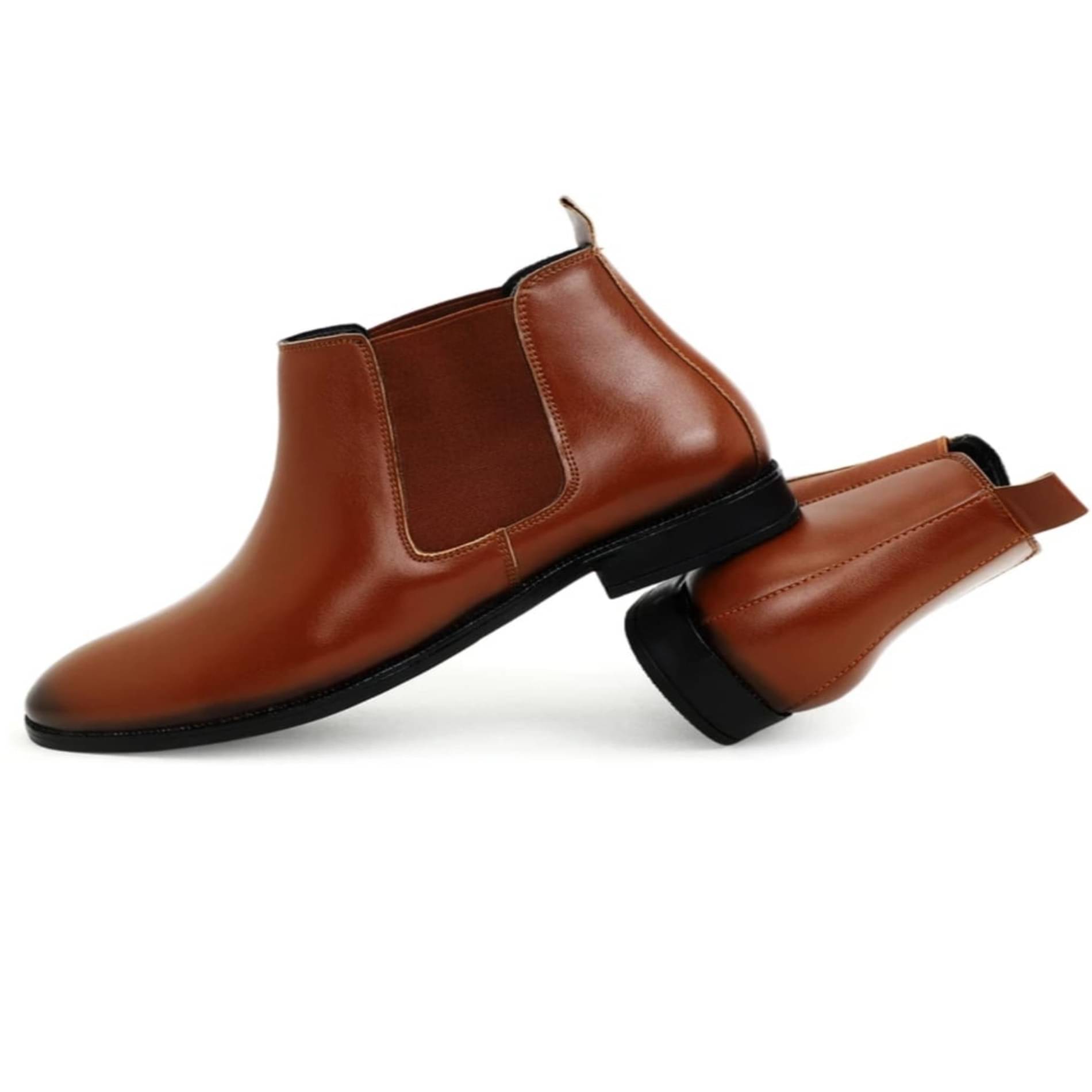     			ZYPSO Tan Men's Chelsea Boots
