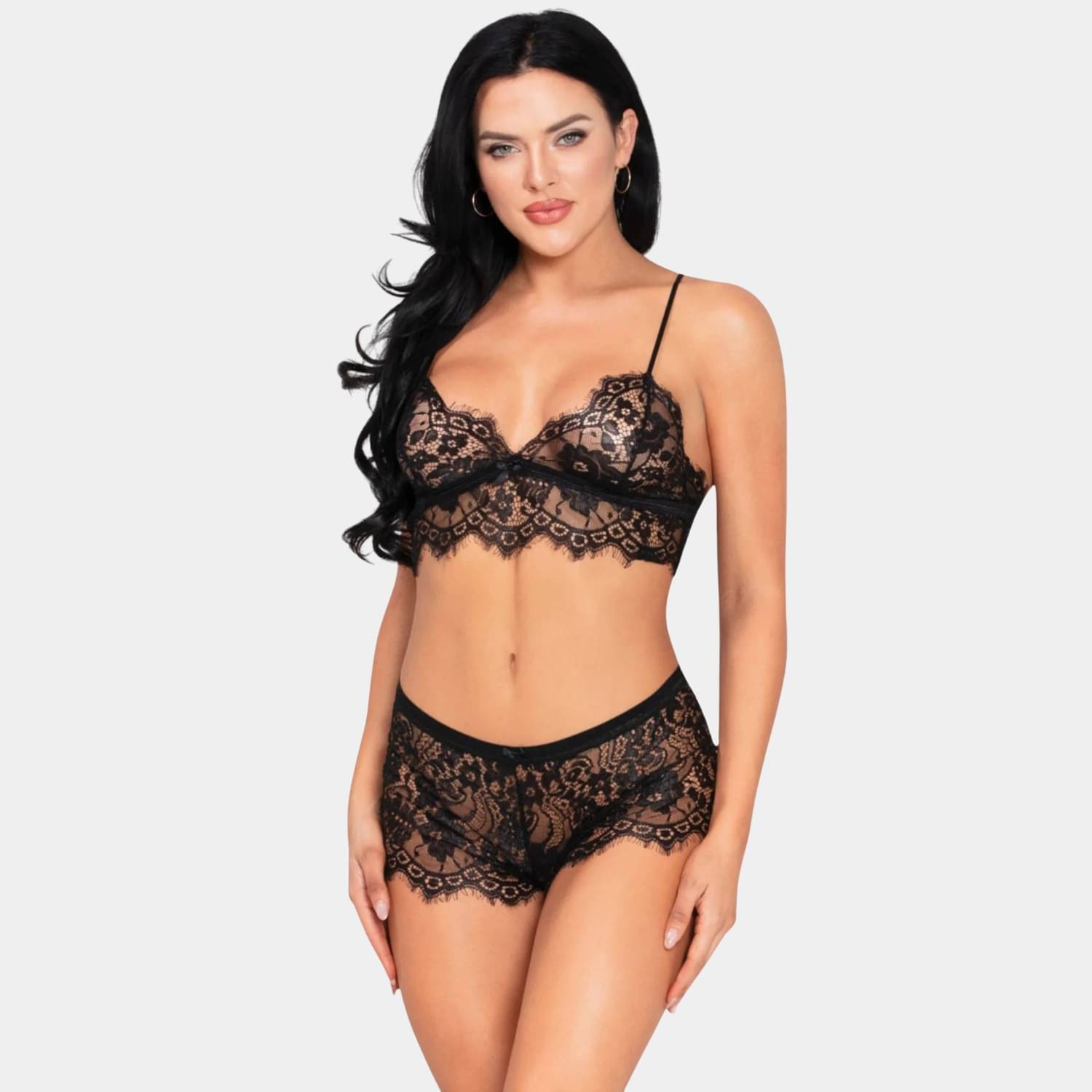 Zerjama Lace Non Padded Bra & Panty Set ( Black , Pack of 1 ) Zerjama Lace Non Padded Bra & Panty Set ( Black , Pack of 1 )