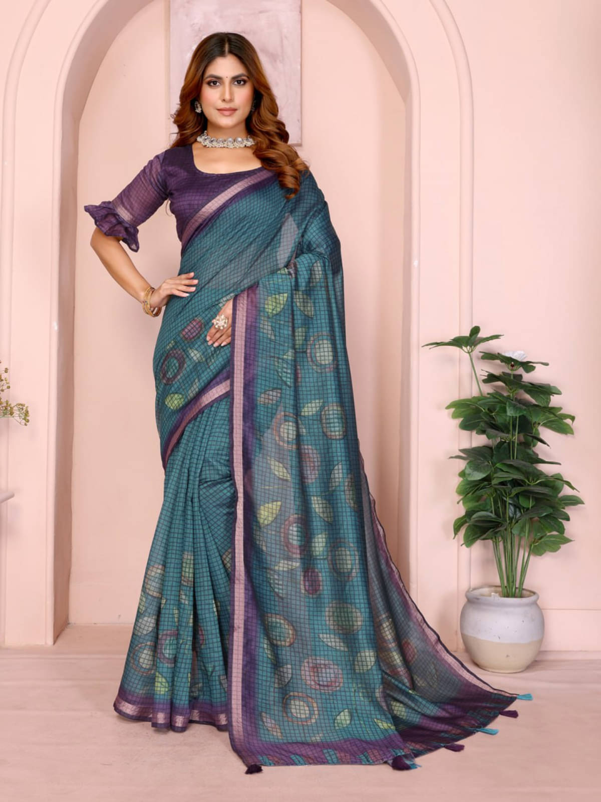     			kastbhanjan Chanderi Dyed Chanderi saree With Unstitched Blouse Piece ( Blue )