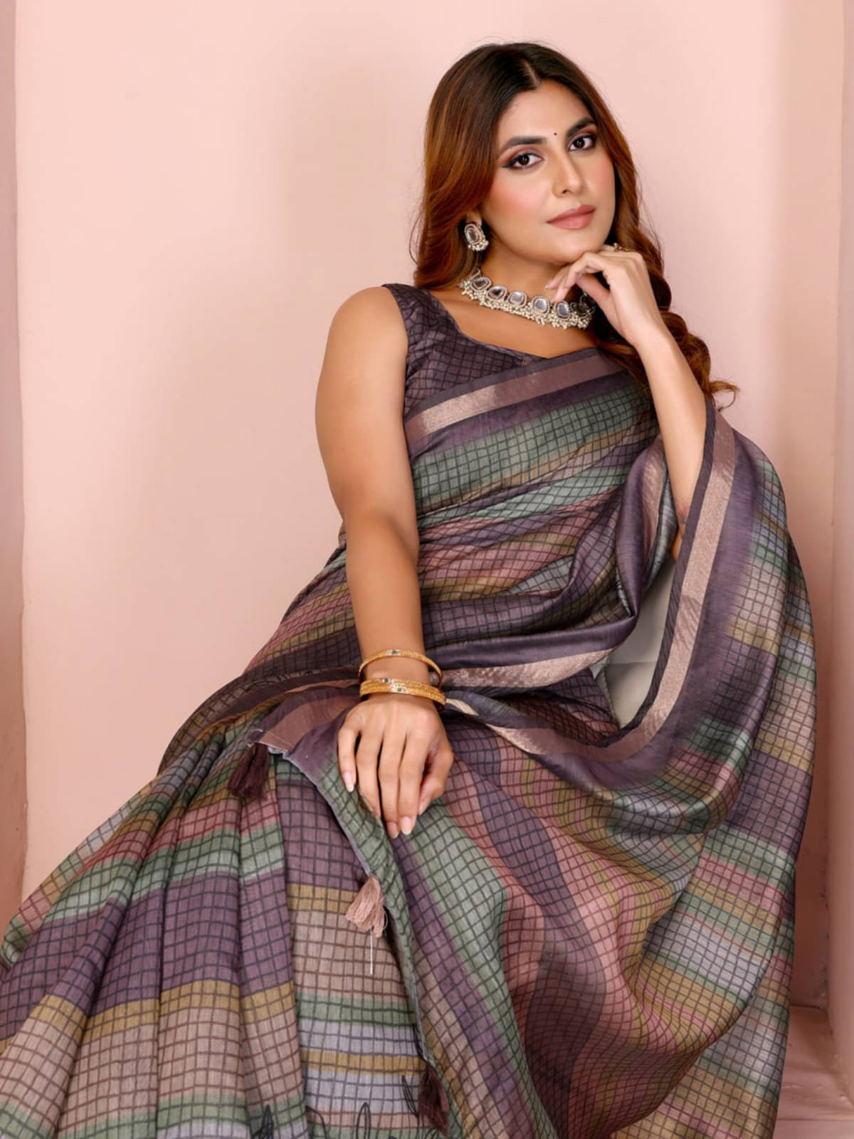 kastbhanjan Chanderi Printed Chanderi saree With Unstitched Blouse Piece ( Multicolor ) kastbhanjan Chanderi Printed Chanderi saree With Unstitched Blouse Piece ( Multicolor )