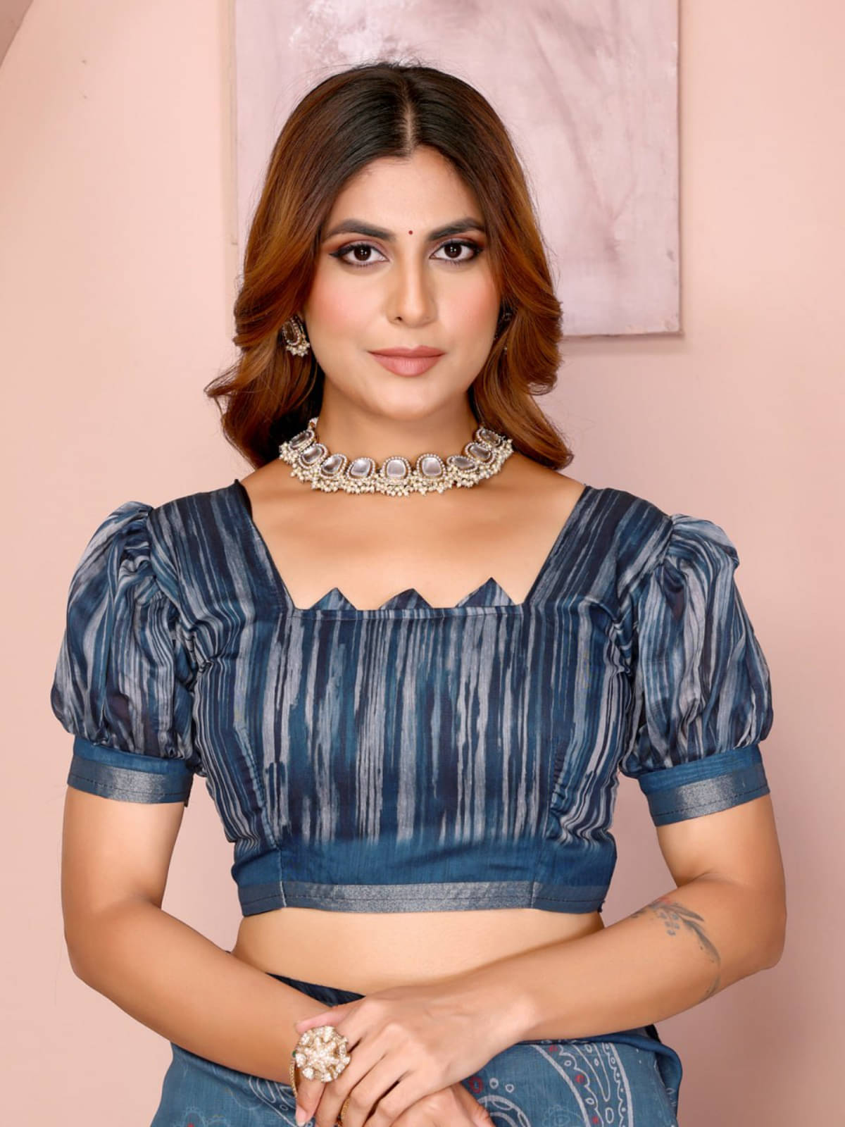 kastbhanjan Chanderi Printed Chanderi saree With Unstitched Blouse Piece ( Blue ) kastbhanjan Chanderi Printed Chanderi saree With Unstitched Blouse Piece ( Blue )